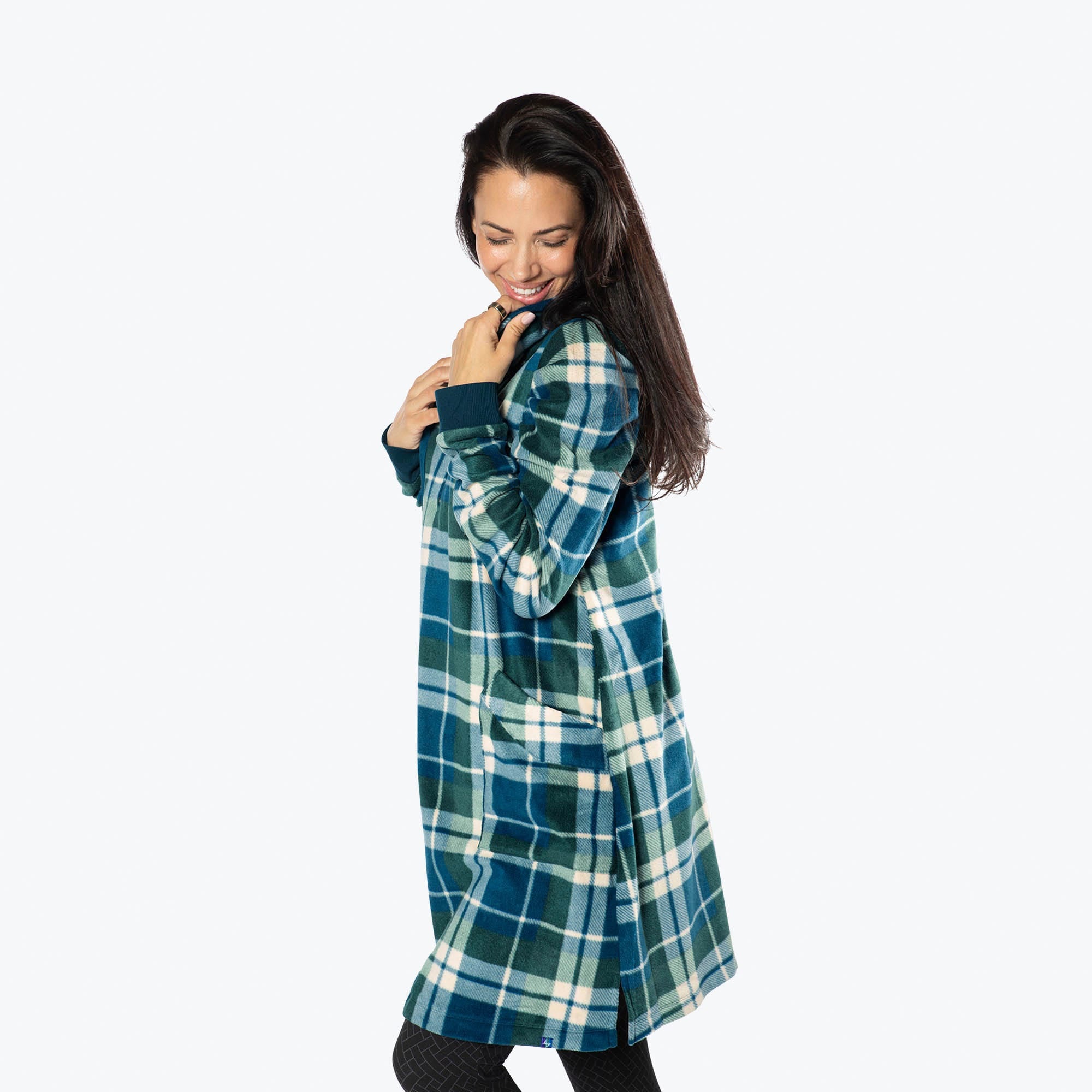 Via Stretch Fleece Tunic - FLANNEL PLAID NAVY - ViaStretchFleece_FlannelPlaid_S_03