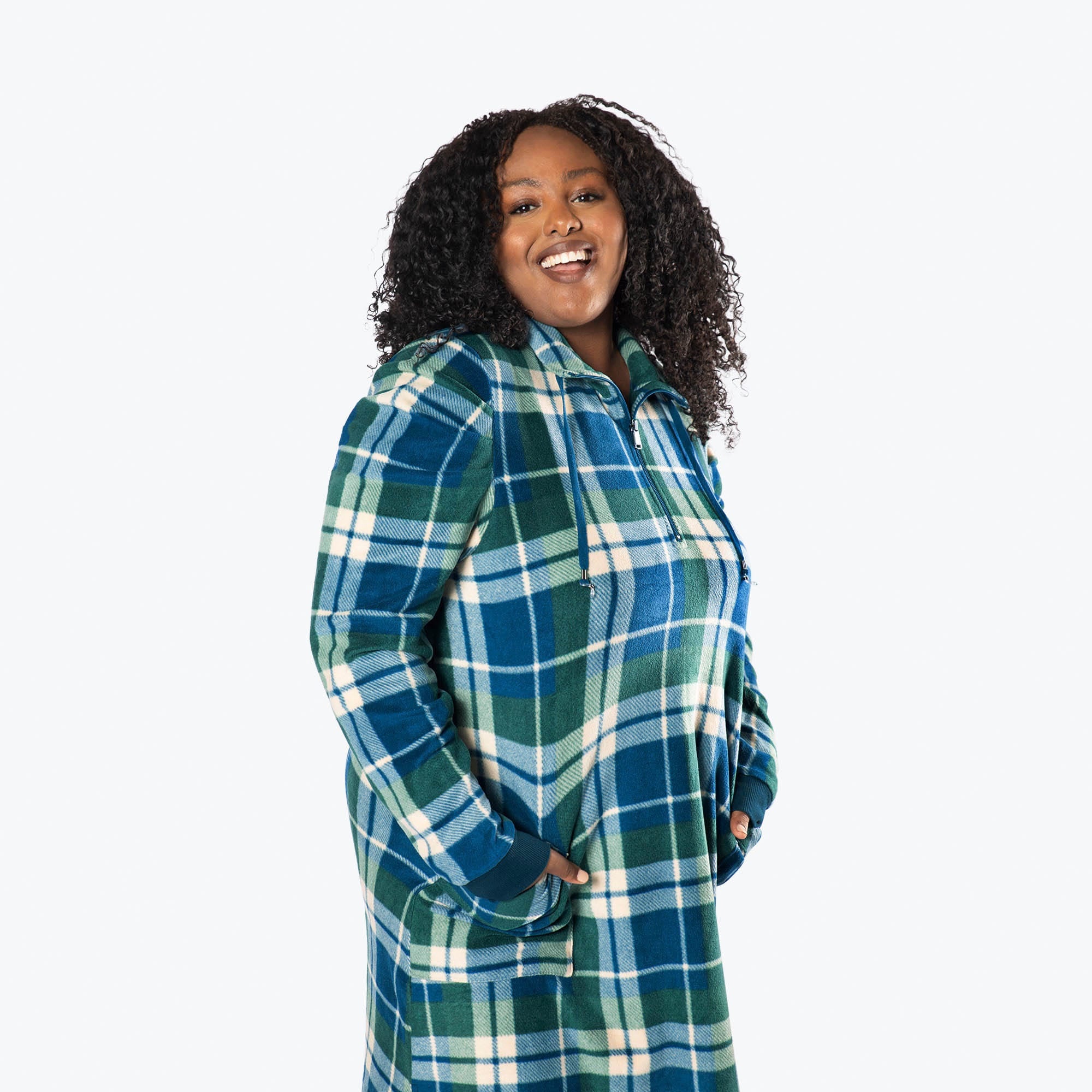 Via Stretch Fleece Tunic - FLANNEL PLAID NAVY - ViaStretchFleece_FlannelPlaid_XL_03