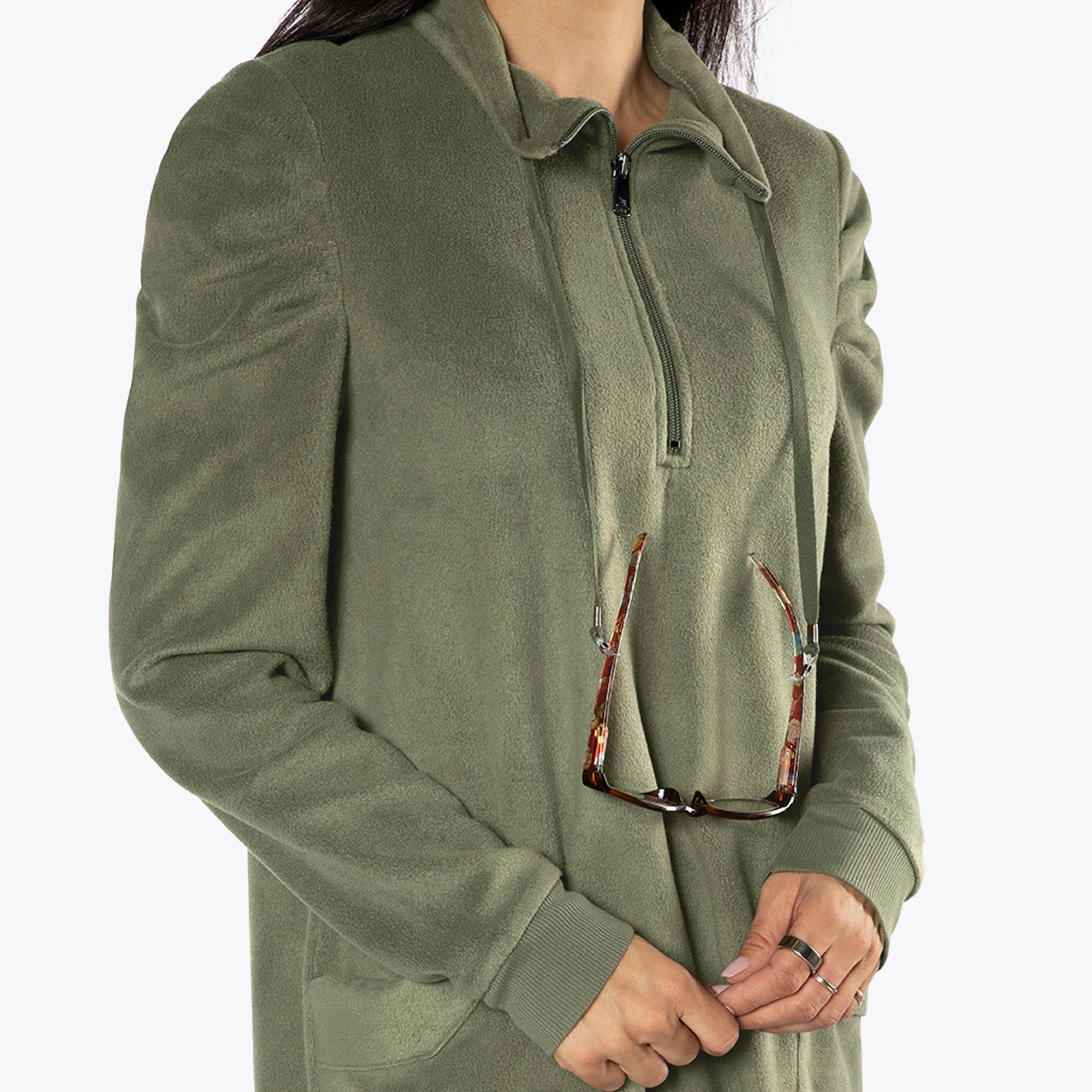 Via Stretch Fleece Tunic - OLIVE GREEN - ViaStretchFleece_OliveGreen_S_04