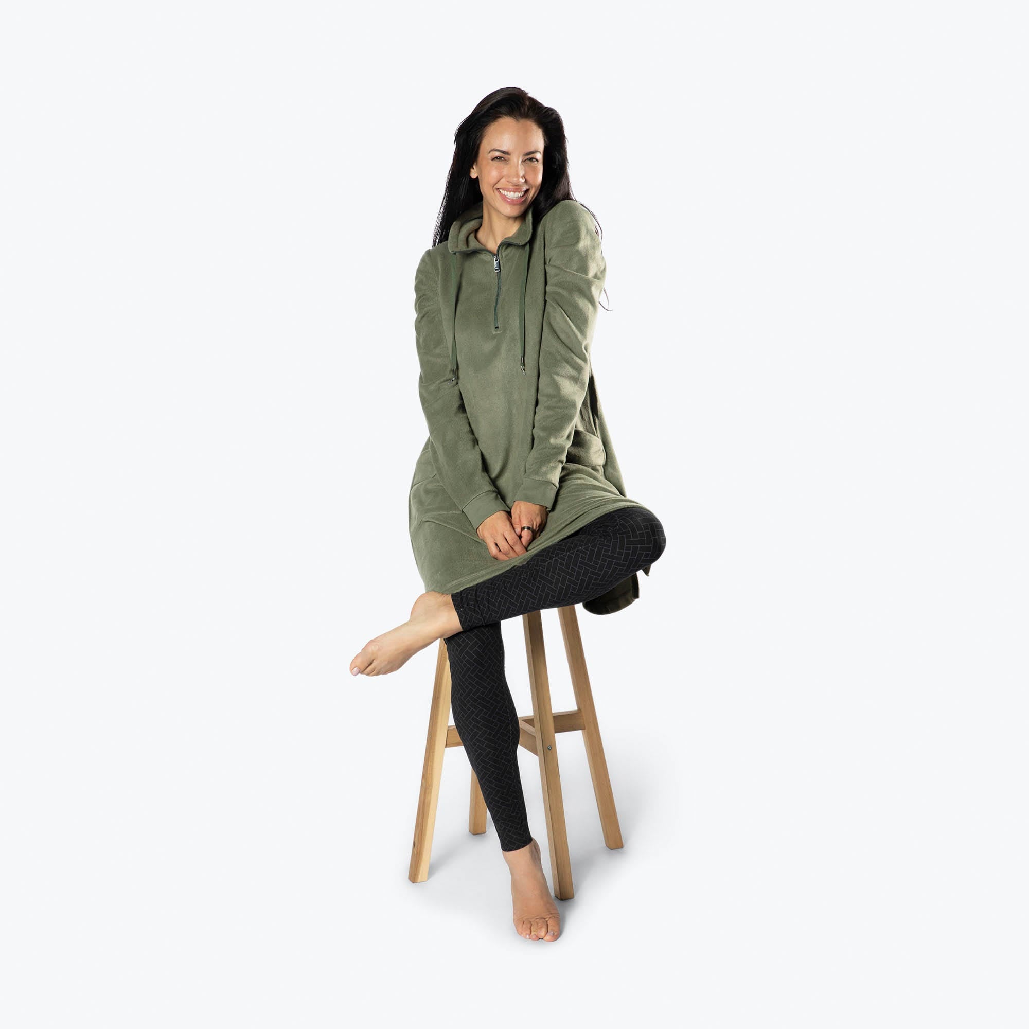 Via Stretch Fleece Tunic - OLIVE GREEN - ViaStretchFleece_OliveGreen_S_05
