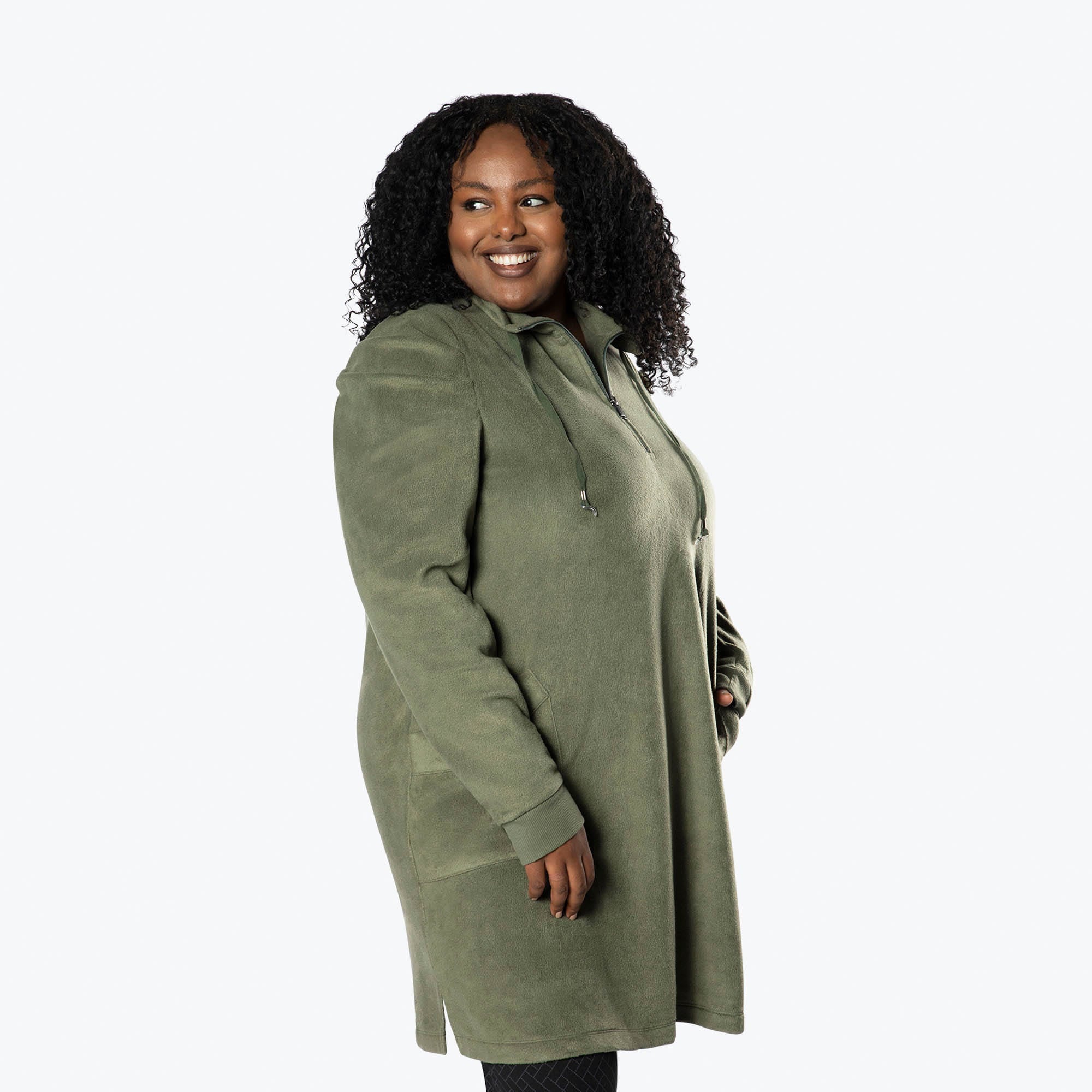 Via Stretch Fleece Tunic - OLIVE GREEN - ViaStretchFleece_OliveGreen_XL_03