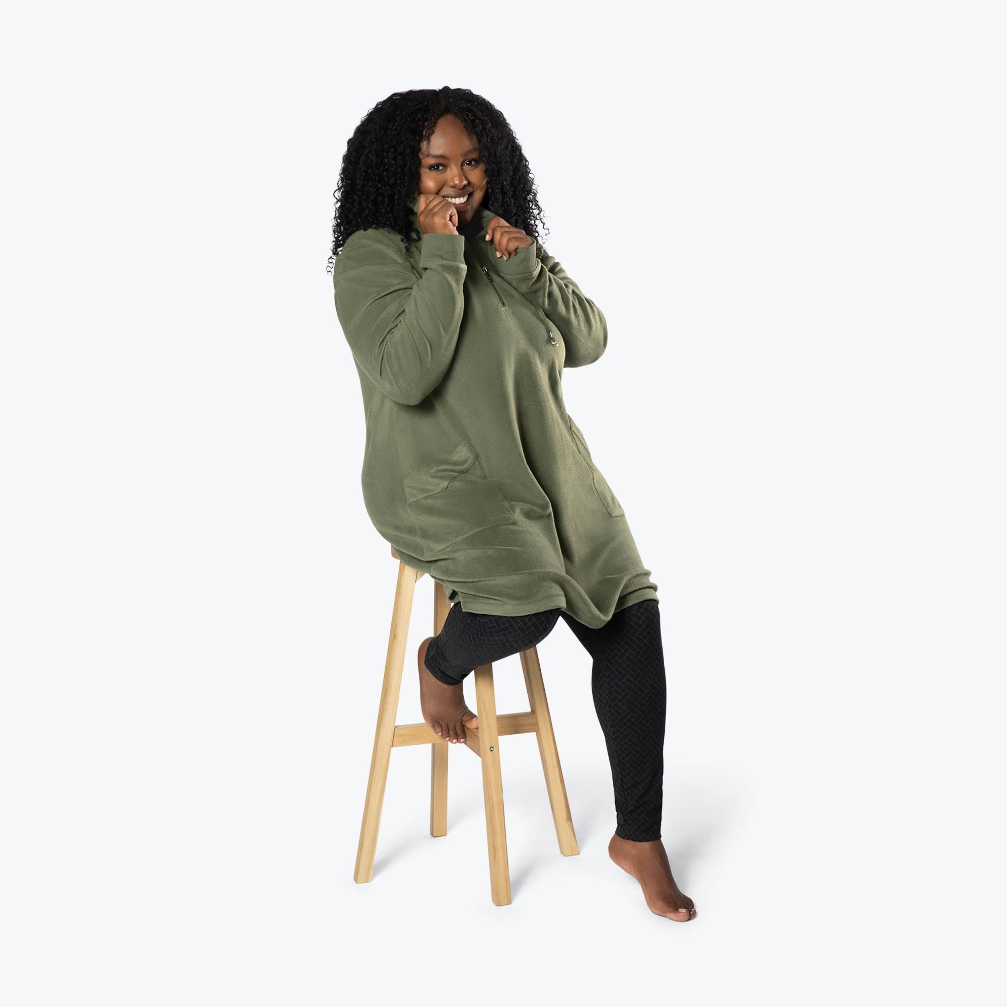 Via Stretch Fleece Tunic - OLIVE GREEN - ViaStretchFleece_OliveGreen_XL_05