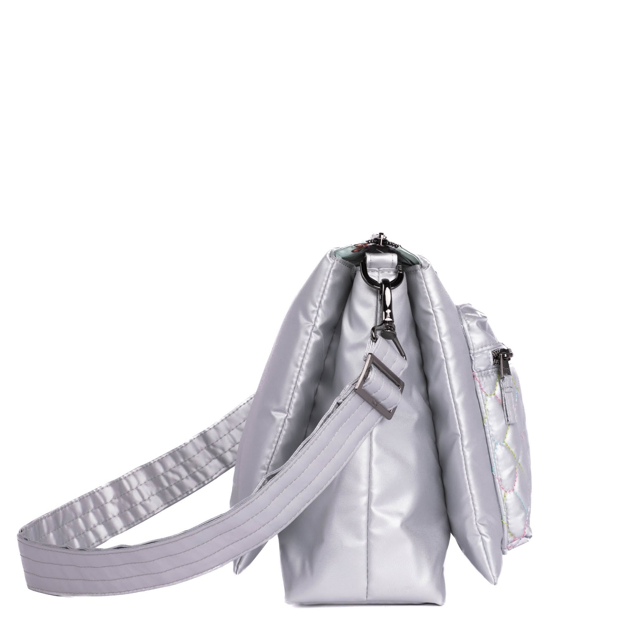 Wander Crossbody Bag - METALLIC SILVER ICEPOP STITCH - Wander_MetallicSilver_IcePop_03