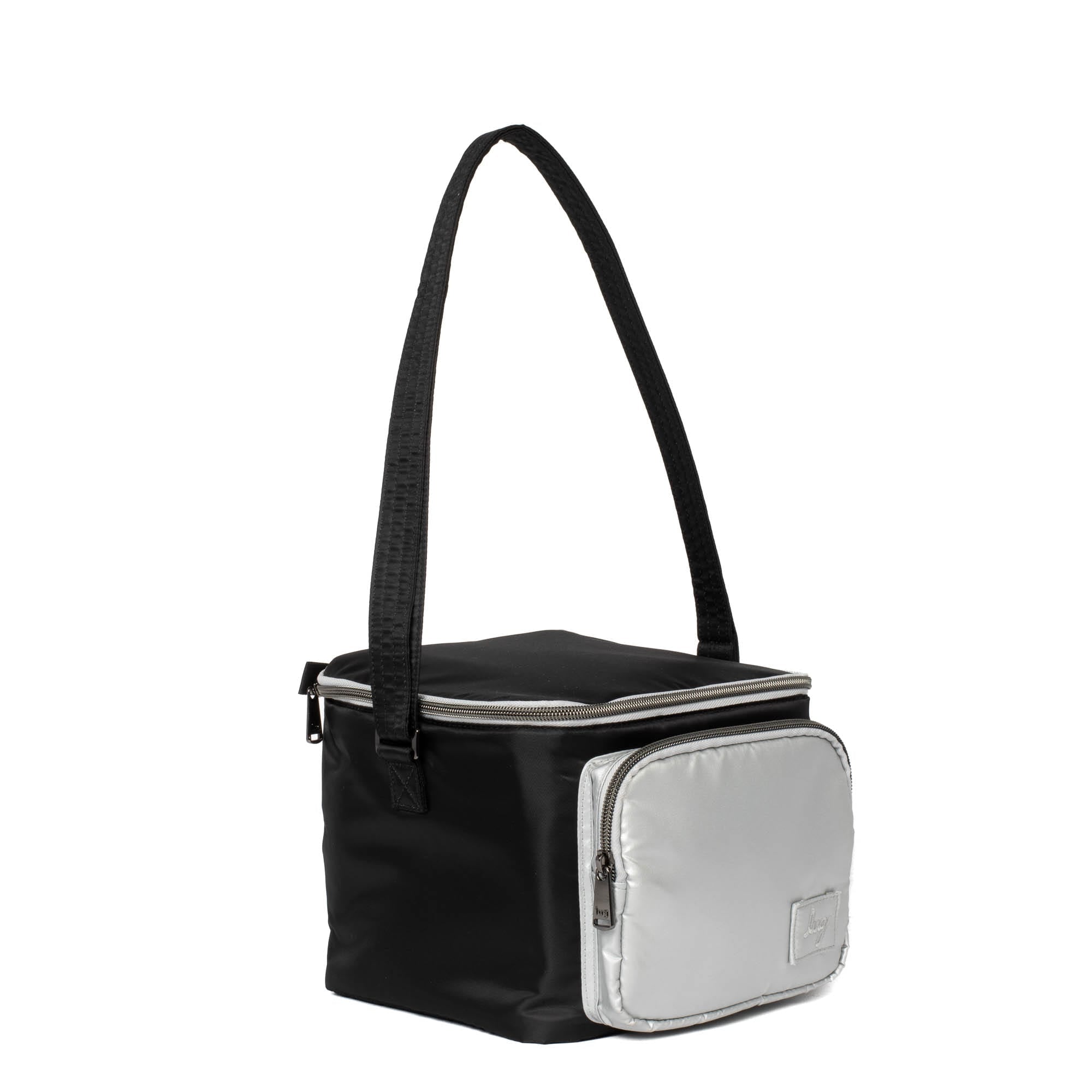 Whisk Lunch Tote Bag - BLACK METALLIC SILVER - WhiskLunchBag_BlackMetSilver_02