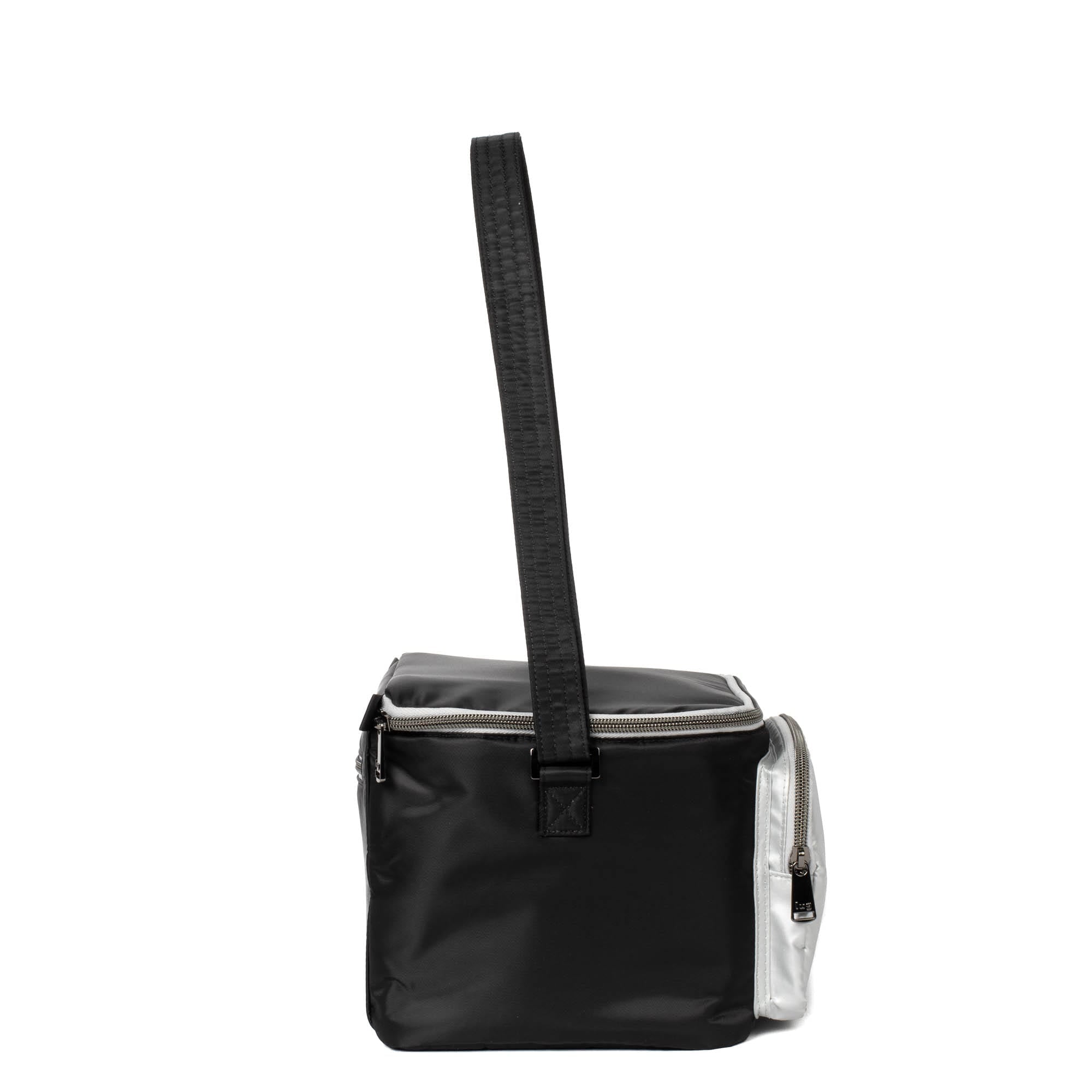 Whisk Lunch Tote Bag - BLACK METALLIC SILVER - WhiskLunchBag_BlackMetSilver_03