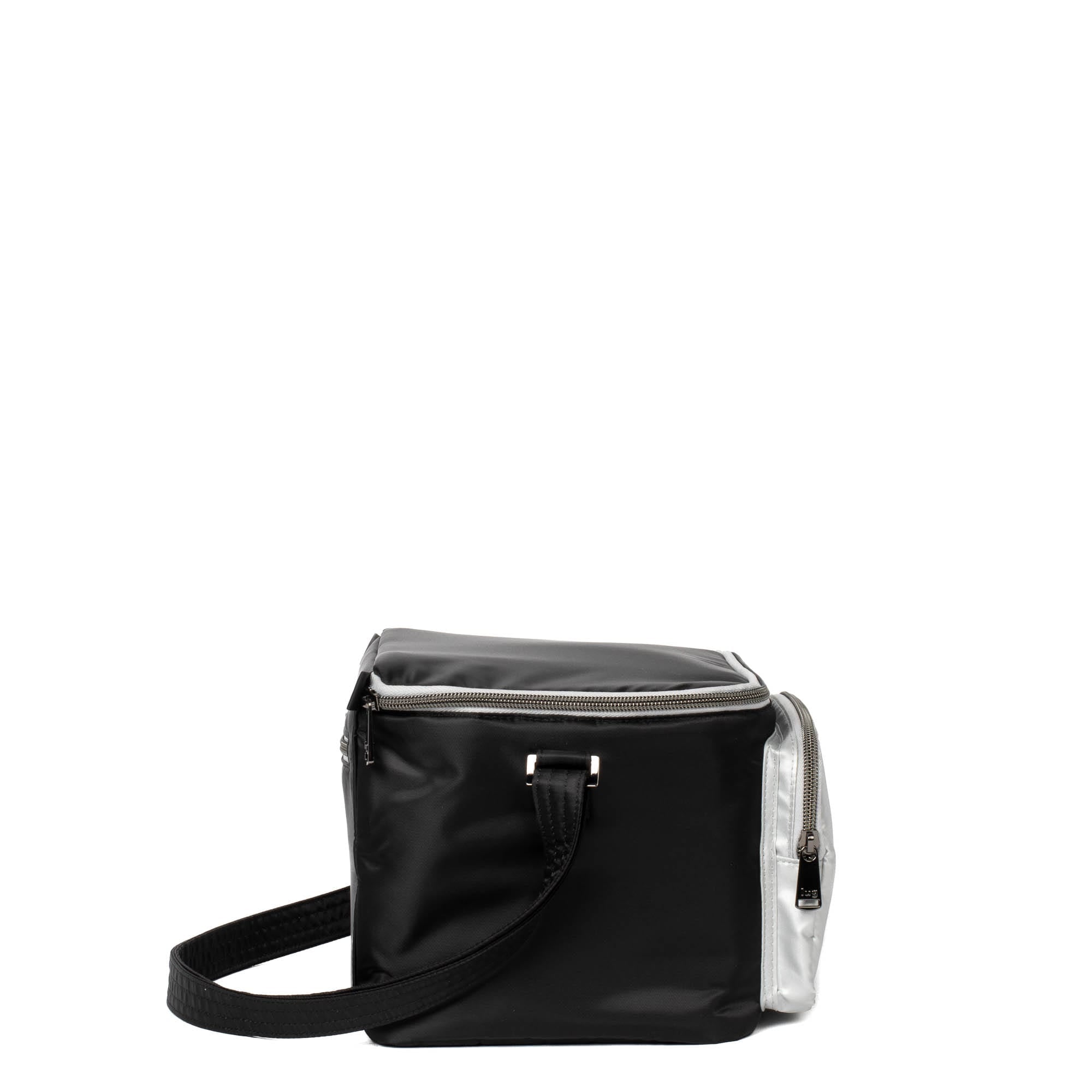 Whisk Lunch Tote Bag - BLACK METALLIC SILVER - WhiskLunchBag_BlackMetSilver_04