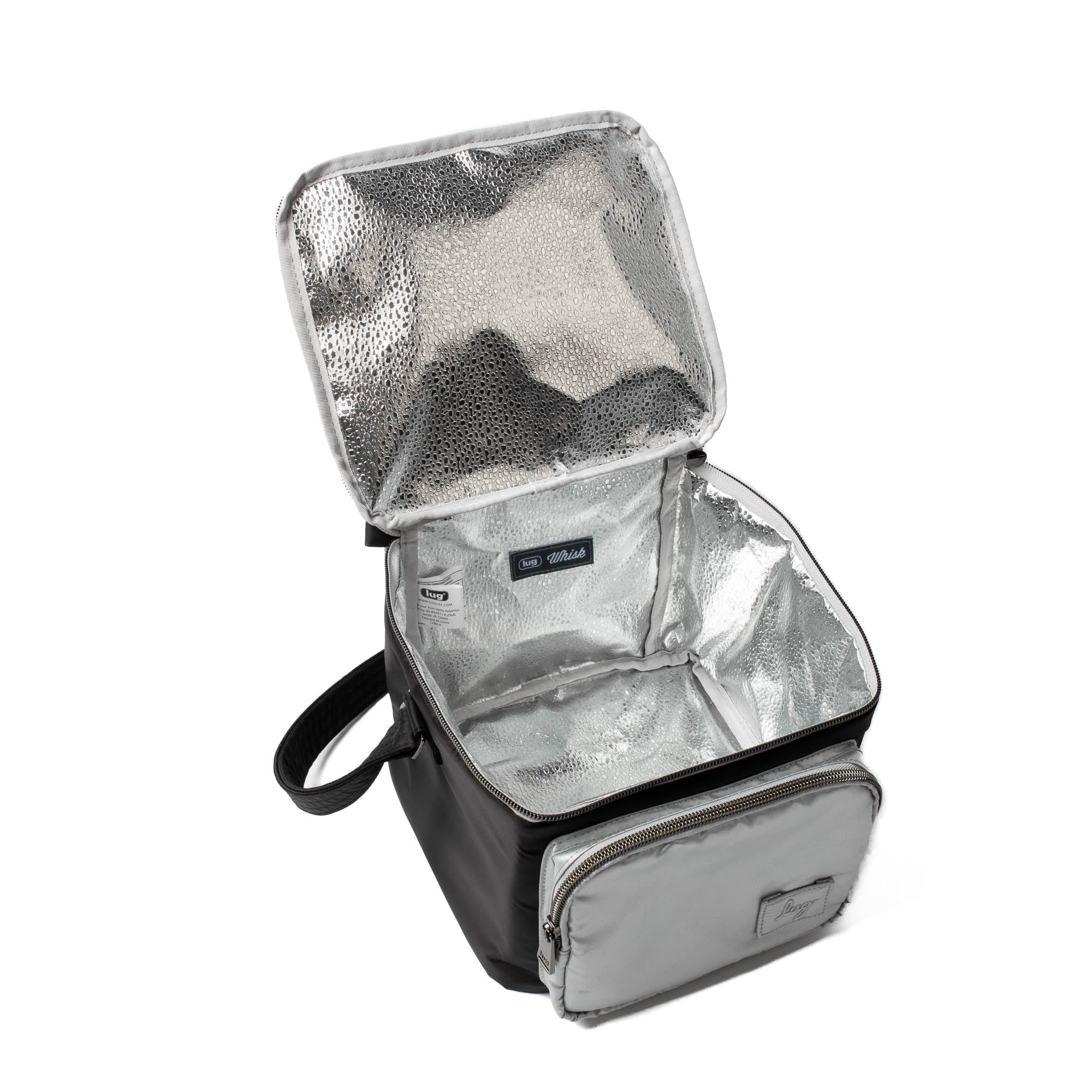 Whisk Lunch Tote Bag - BLACK METALLIC SILVER - WhiskLunchBag_BlackMetSilver_06