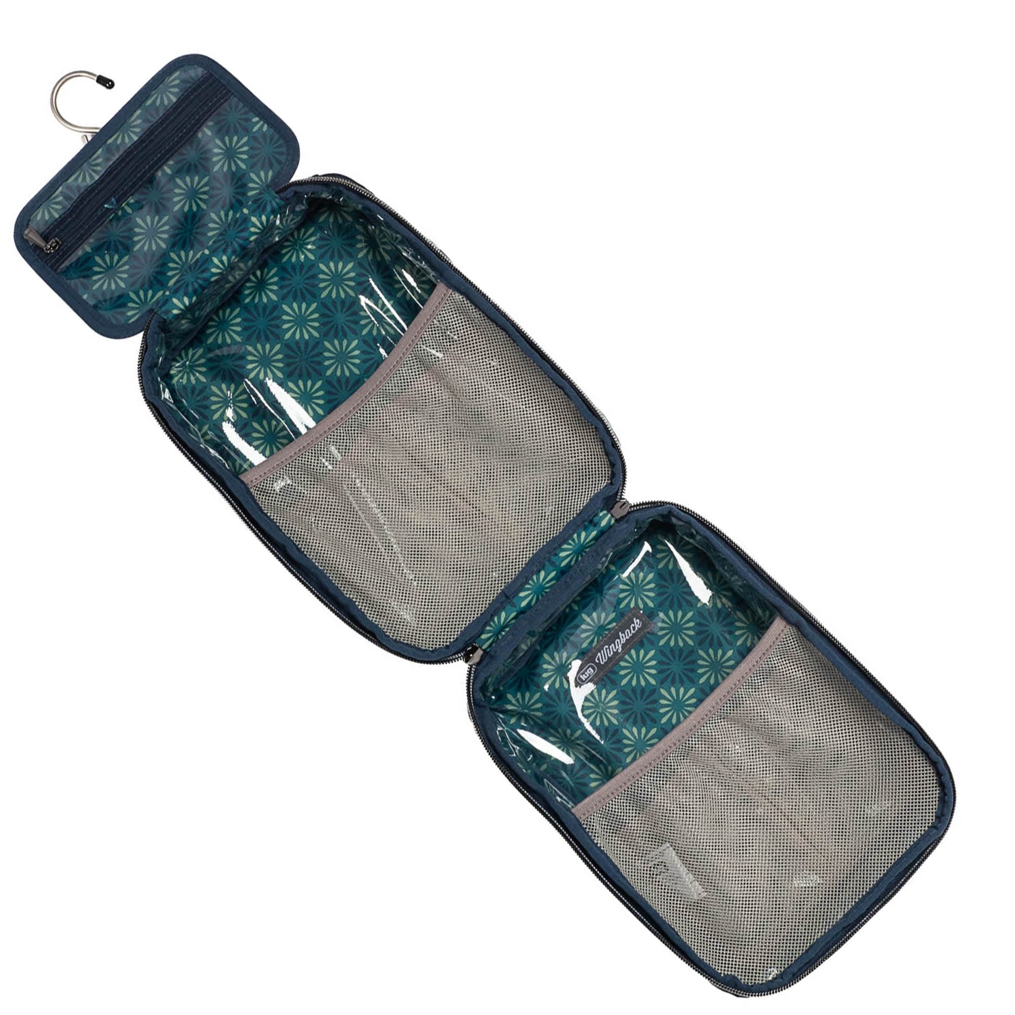 Wingback Hanging Toiletry Case - BOUQUET NAVY - Wingback_BouquetNavy_05