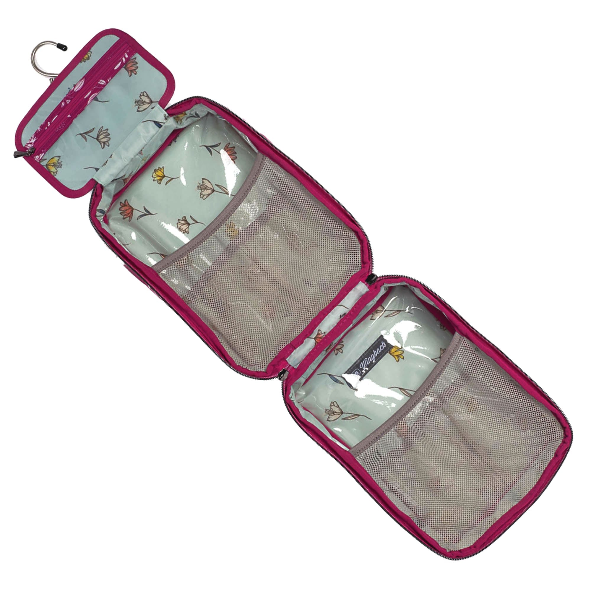 Wingback Hanging Toiletry Case - FLOURISH BERRY - Wingback_FlourishBerry_05_26d47035-4126-48d3-8c69-440e7e28b5f3