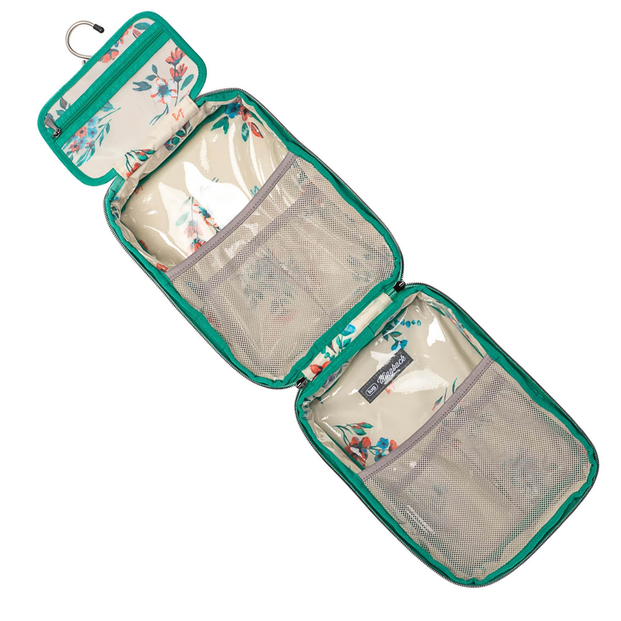 Wingback Hanging Toiletry Case - KELLY GREEN - Wingback_KellyGreen_05