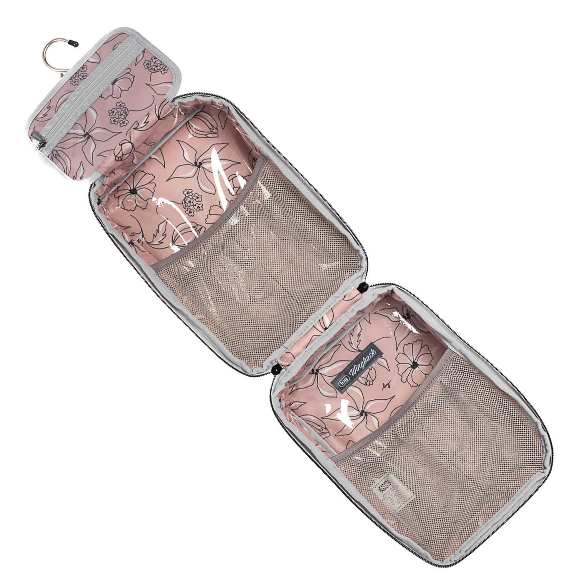 Wingback Hanging Toiletry Case - METALLIC SILVER - Wingback_MetallicSilver_05