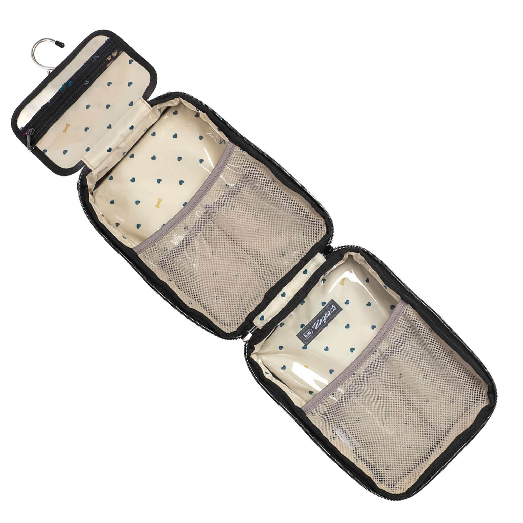 Wingback Hanging Toiletry Case - PAWS BLACK - Wingback_PawsBlack_05