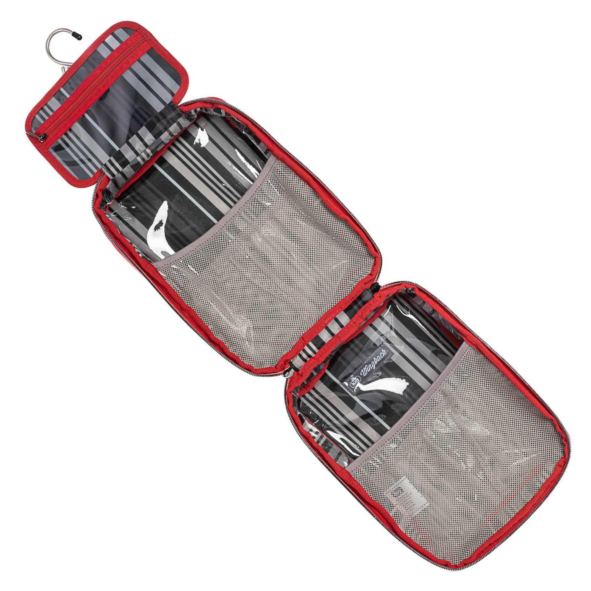 Wingback Hanging Toiletry Case - POPPY RED - Wingback_PoppyRed_05