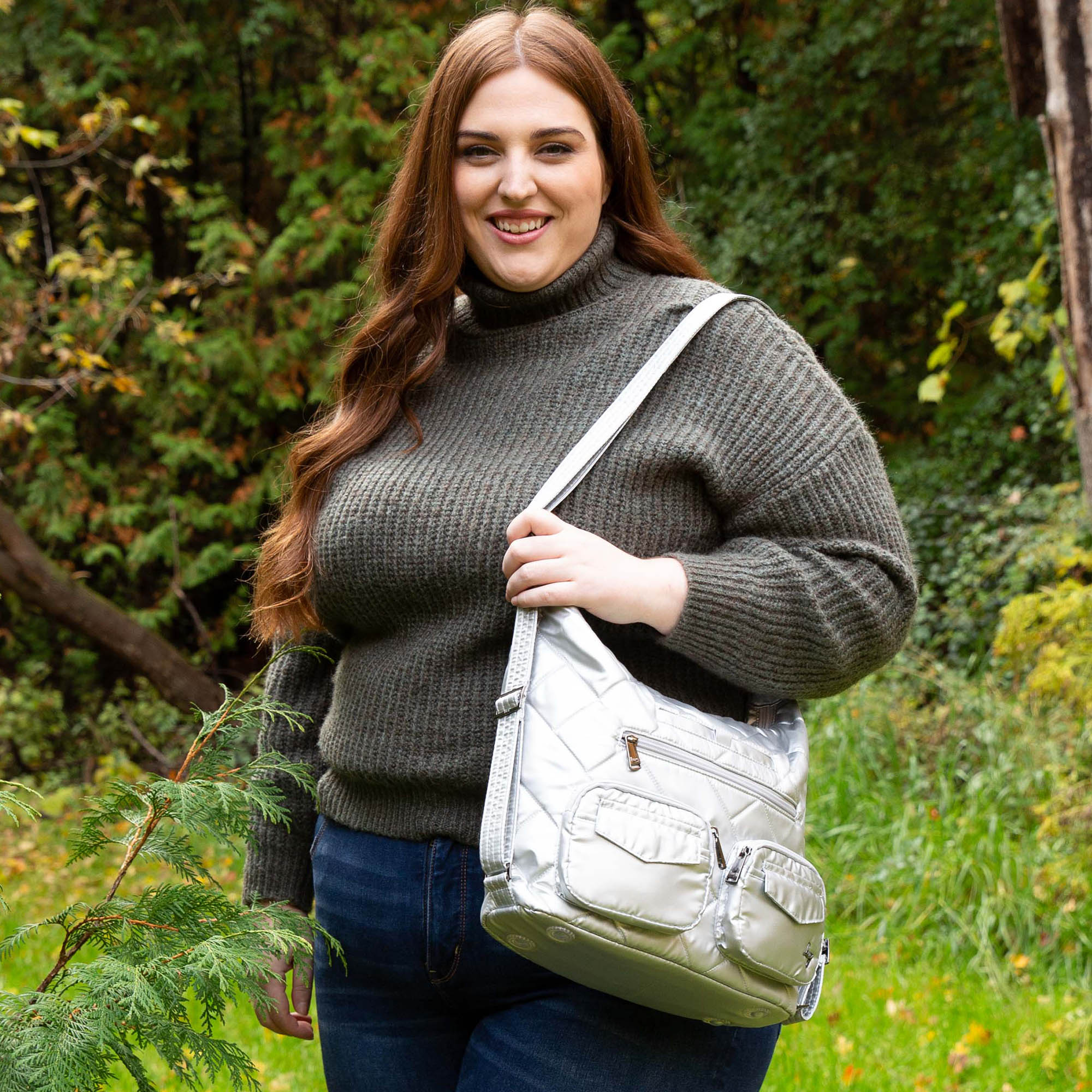 Zipliner 2 Convertible Hobo Bag - METALLIC SILVER - Zipliner2_Lifestyle_06