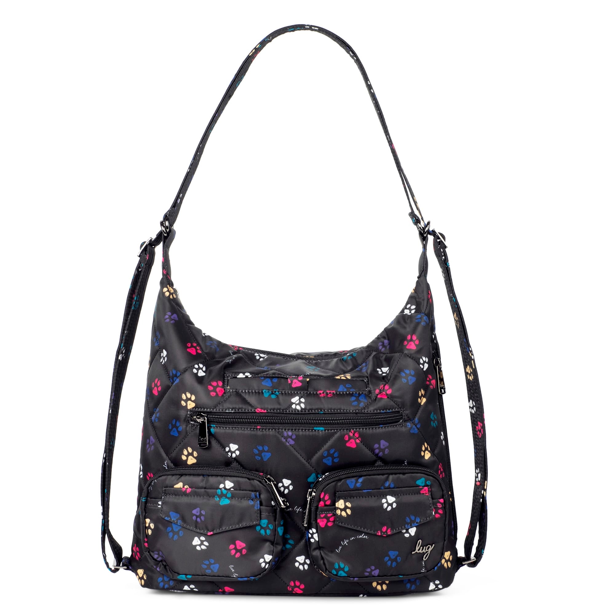 Zipliner 2 Convertible Hobo Bag - PAWS BLACK - Zipliner2_PawsBlack_01