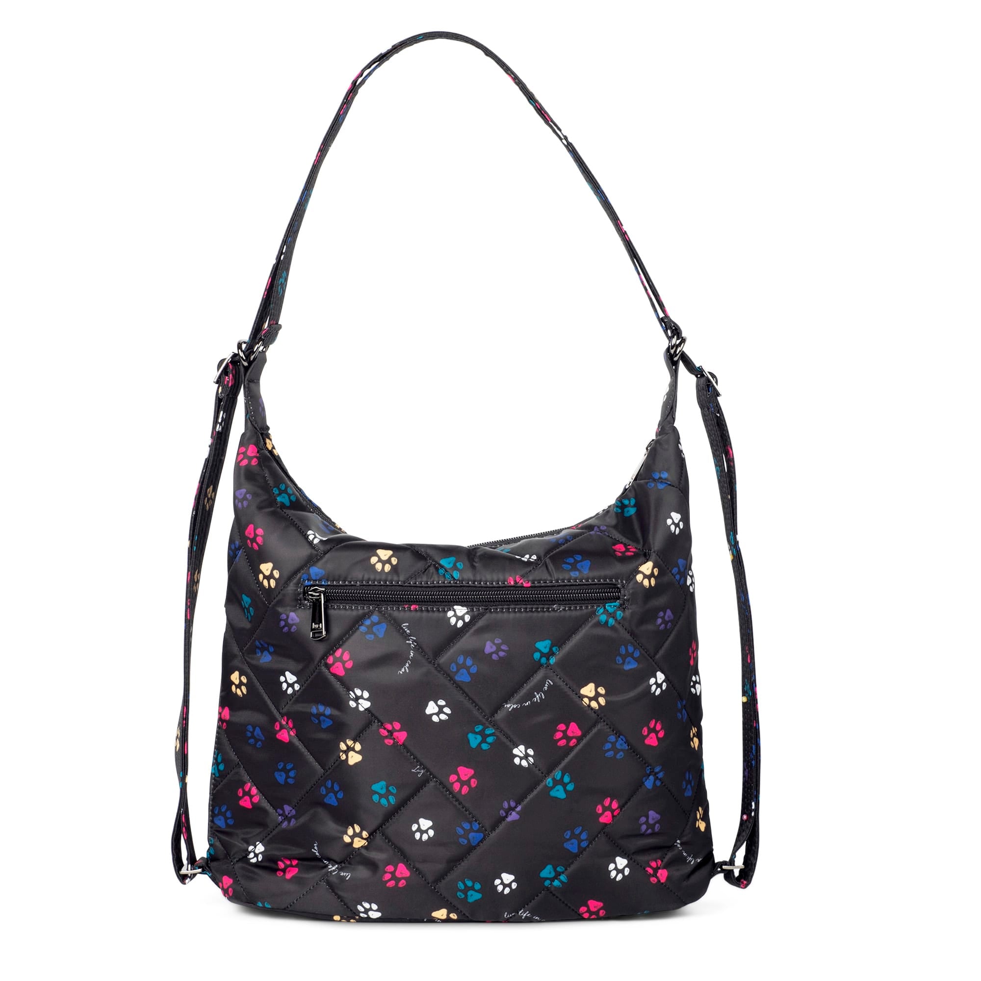 Zipliner 2 Convertible Hobo Bag - PAWS BLACK - Zipliner2_PawsBlack_04