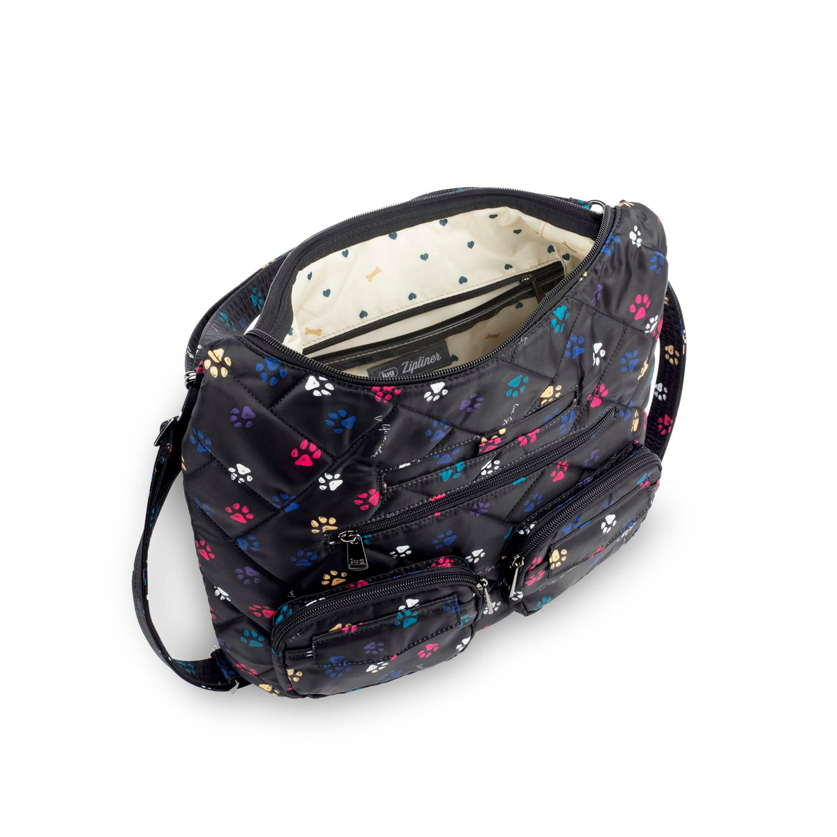 Zipliner 2 Convertible Hobo Bag - PAWS BLACK - Zipliner2_PawsBlack_05
