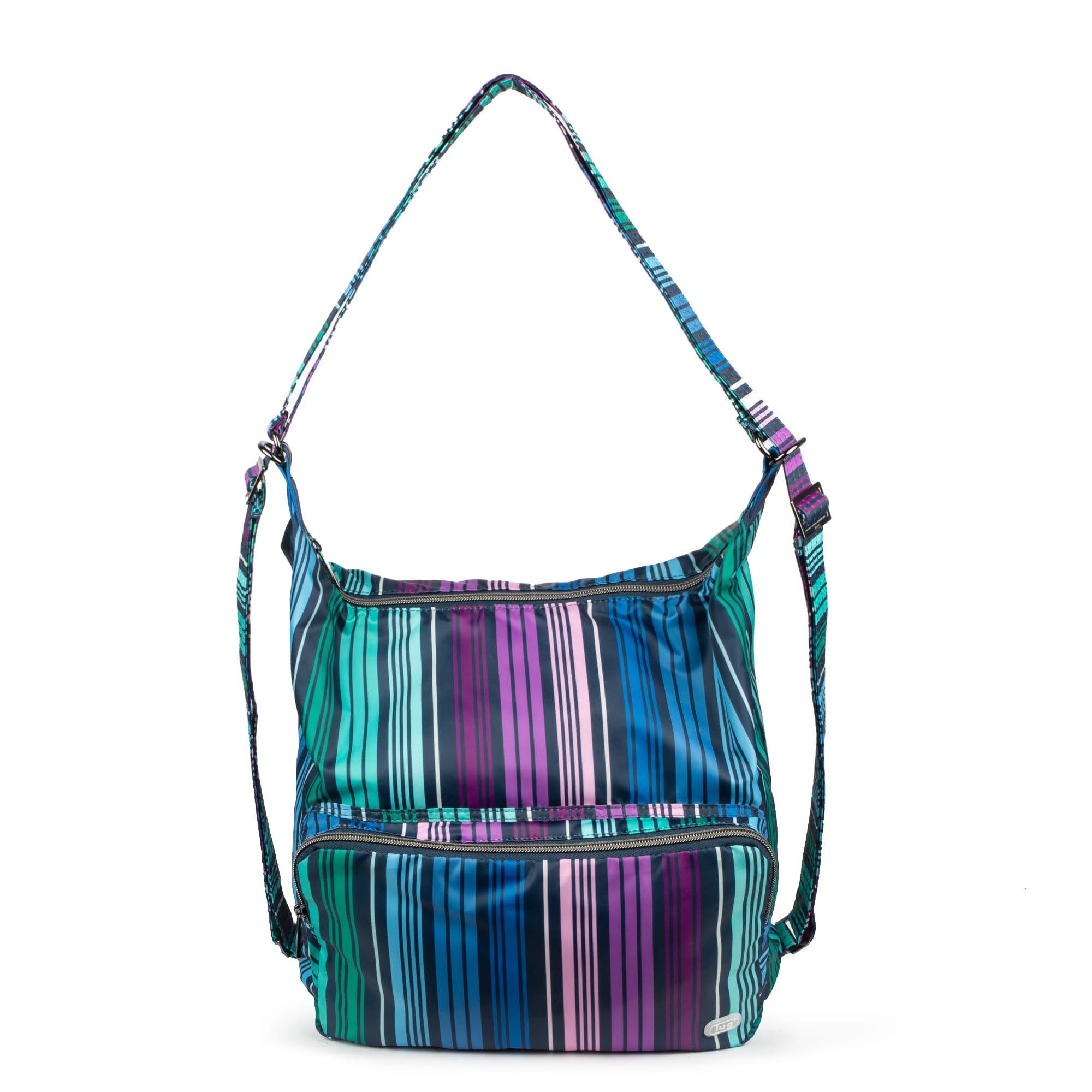 Zipliner Packable Convertible Hobo Bag - LOVE STRIPE MULTI - ZiplinerPackable_LoveStripeMulti01