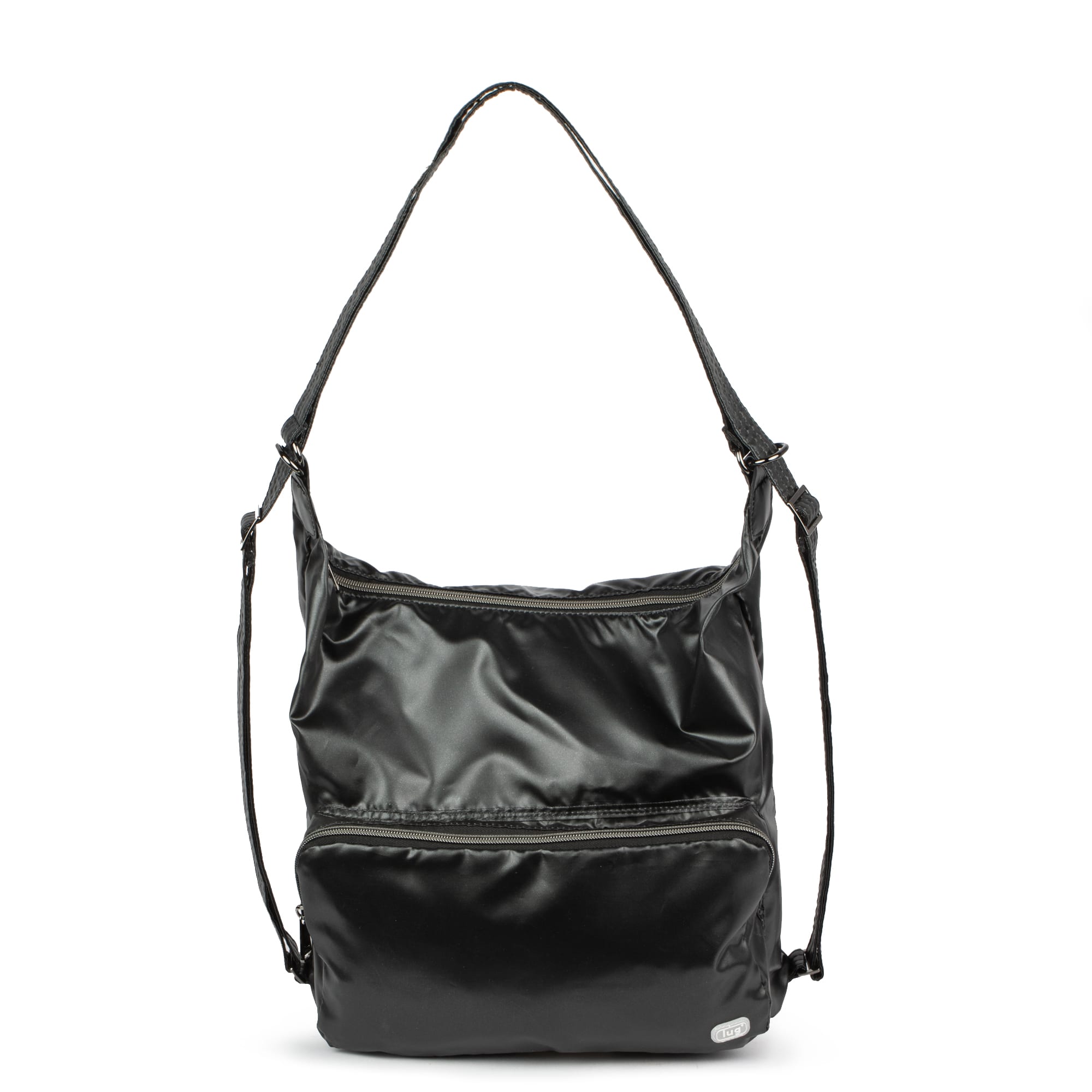 Zipliner Packable Convertible Hobo Bag - METALLIC BLACK - ZiplinerPackable_MetallicBlack_01