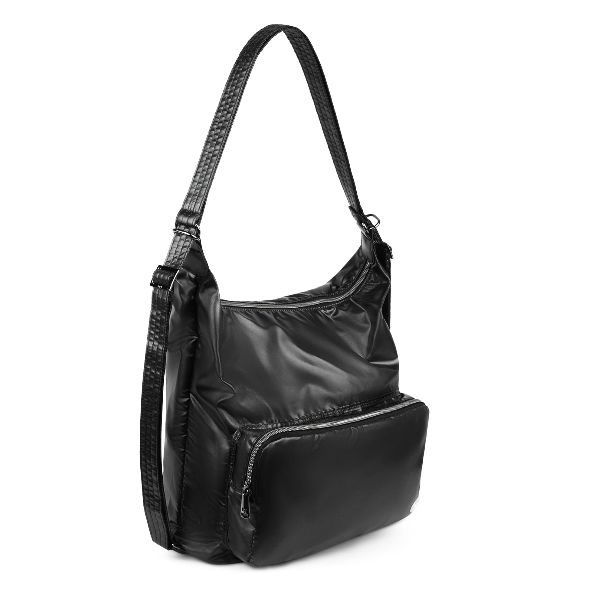 Zipliner Packable Convertible Hobo Bag - METALLIC BLACK - ZiplinerPackable_MetallicBlack_02