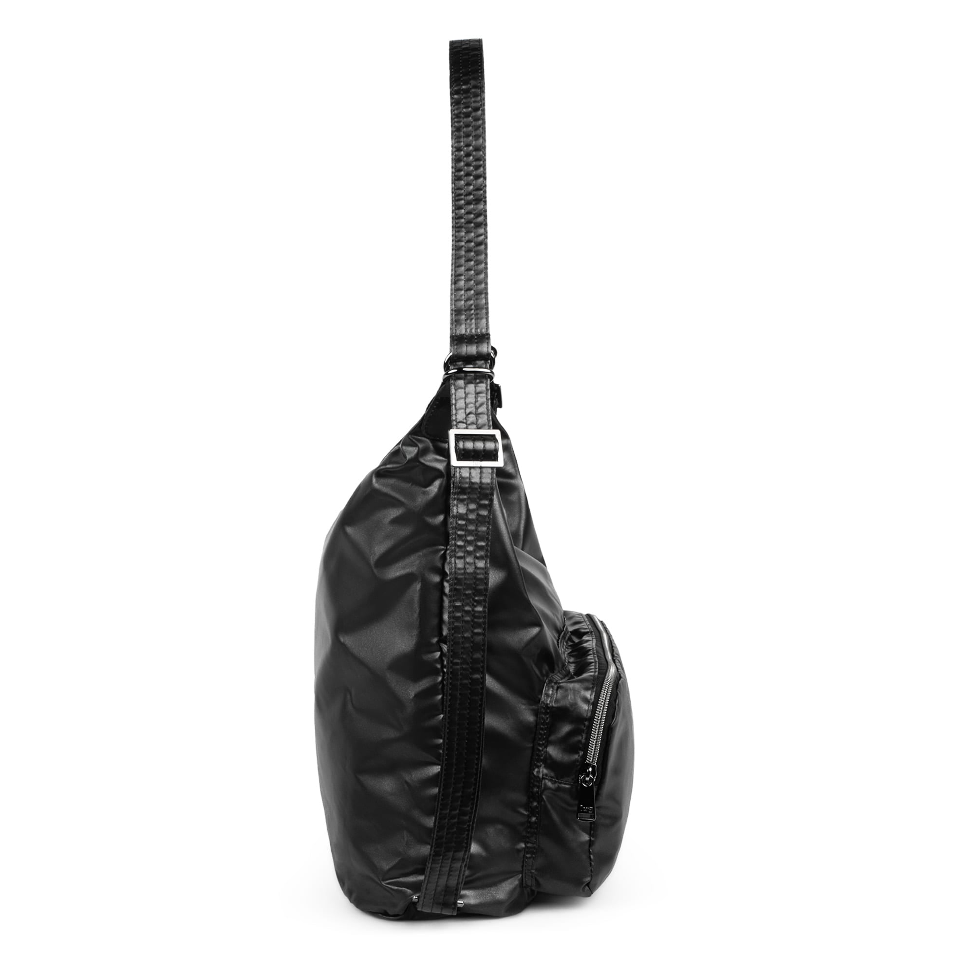 Zipliner Packable Convertible Hobo Bag - METALLIC BLACK - ZiplinerPackable_MetallicBlack_03