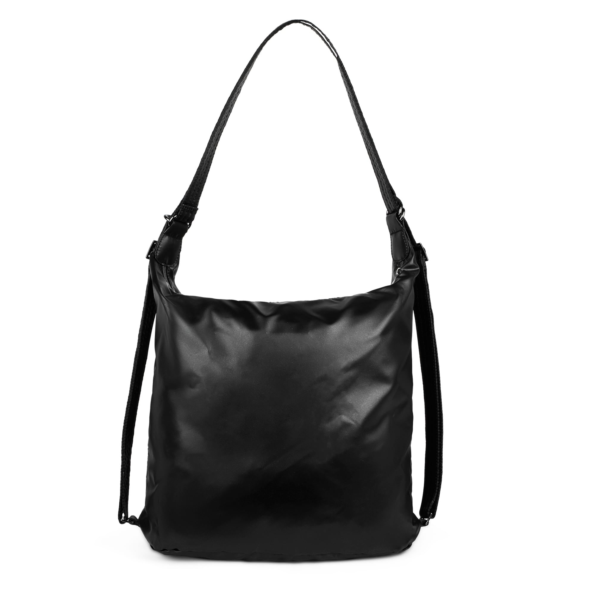 Zipliner Packable Convertible Hobo Bag - METALLIC BLACK - ZiplinerPackable_MetallicBlack_04