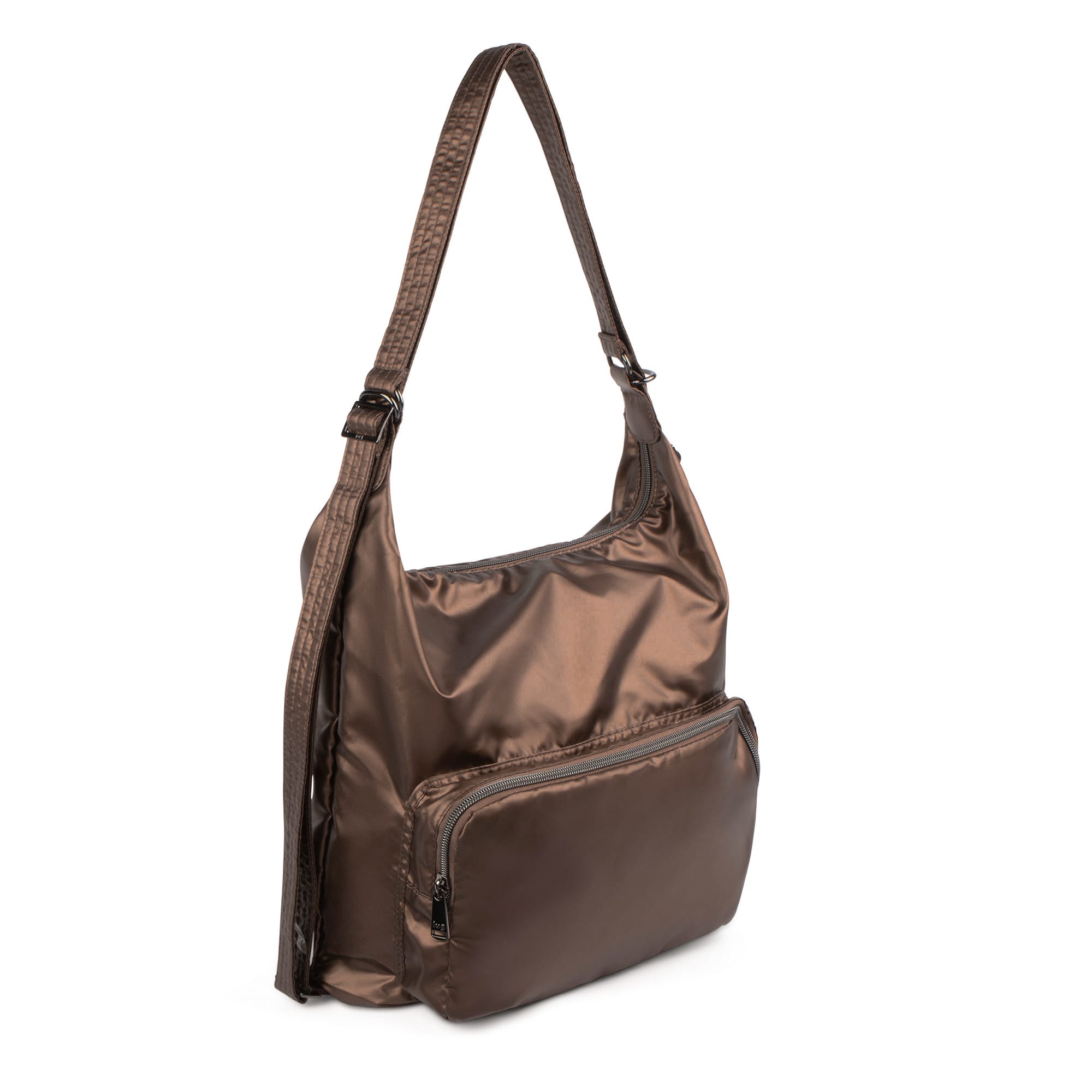 Zipliner Packable Convertible Hobo Bag - METALLIC ESPRESSO - ZiplinerPackable_MetallicEspresso_02
