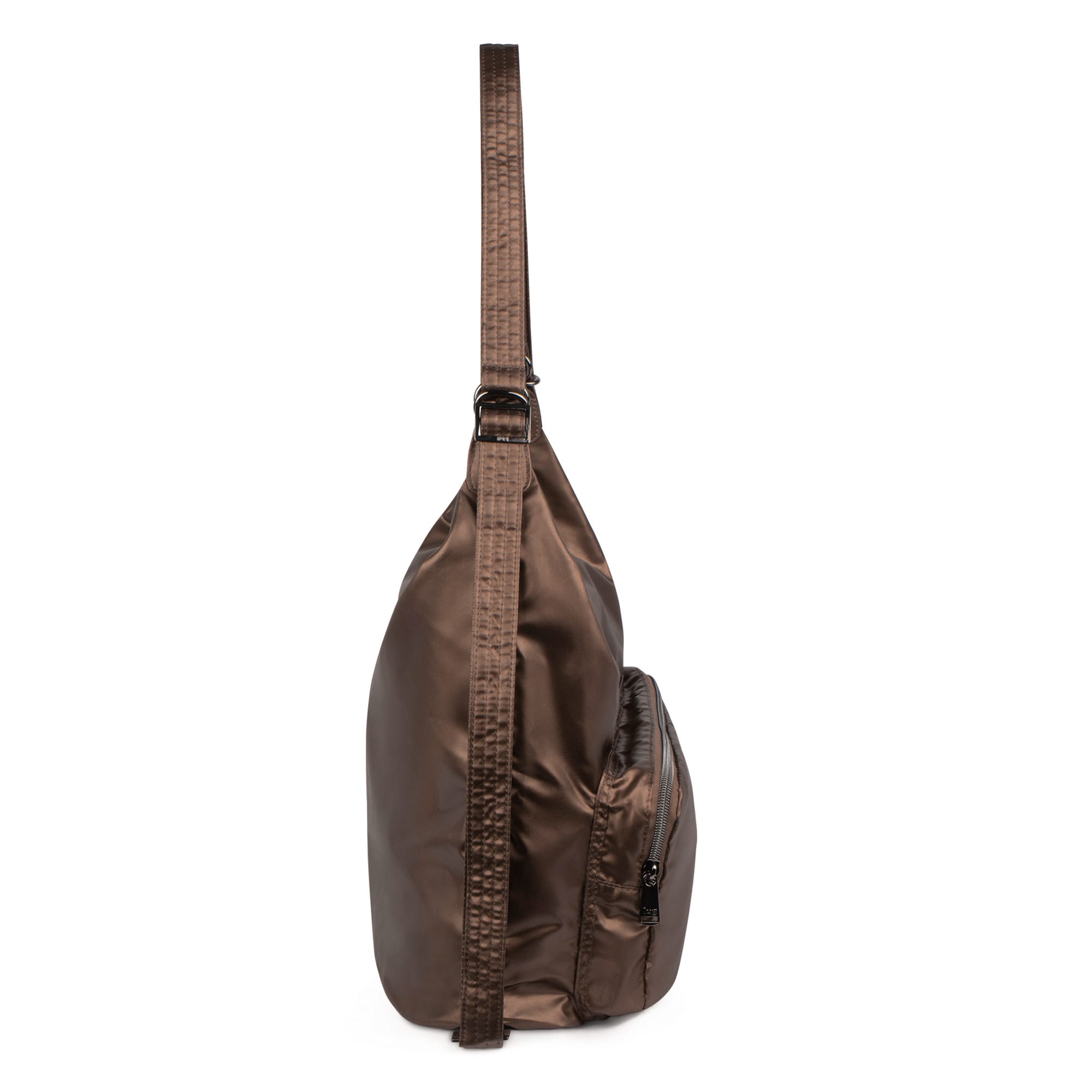 Zipliner Packable Convertible Hobo Bag - METALLIC ESPRESSO - ZiplinerPackable_MetallicEspresso_03