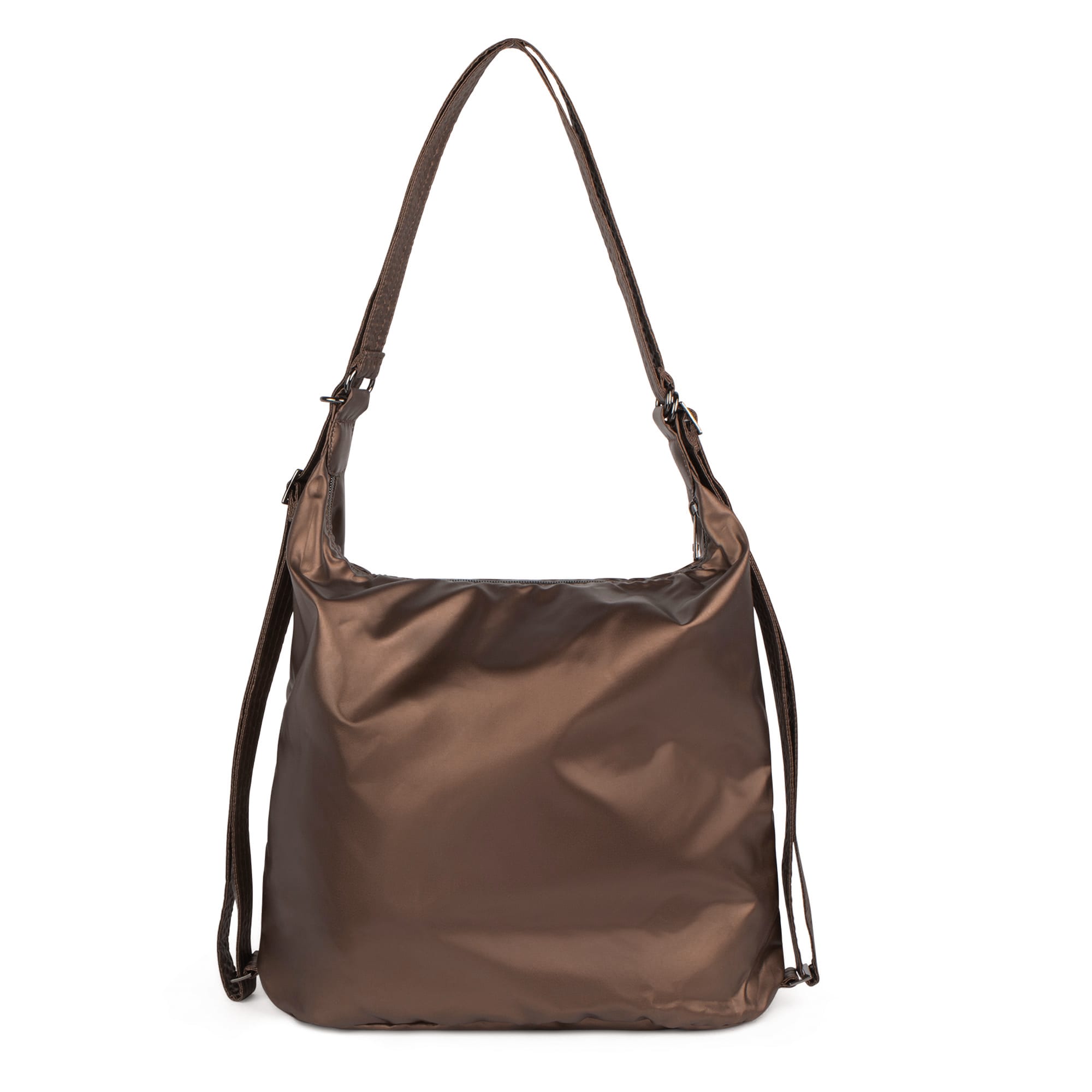 Zipliner Packable Convertible Hobo Bag - METALLIC ESPRESSO - ZiplinerPackable_MetallicEspresso_04