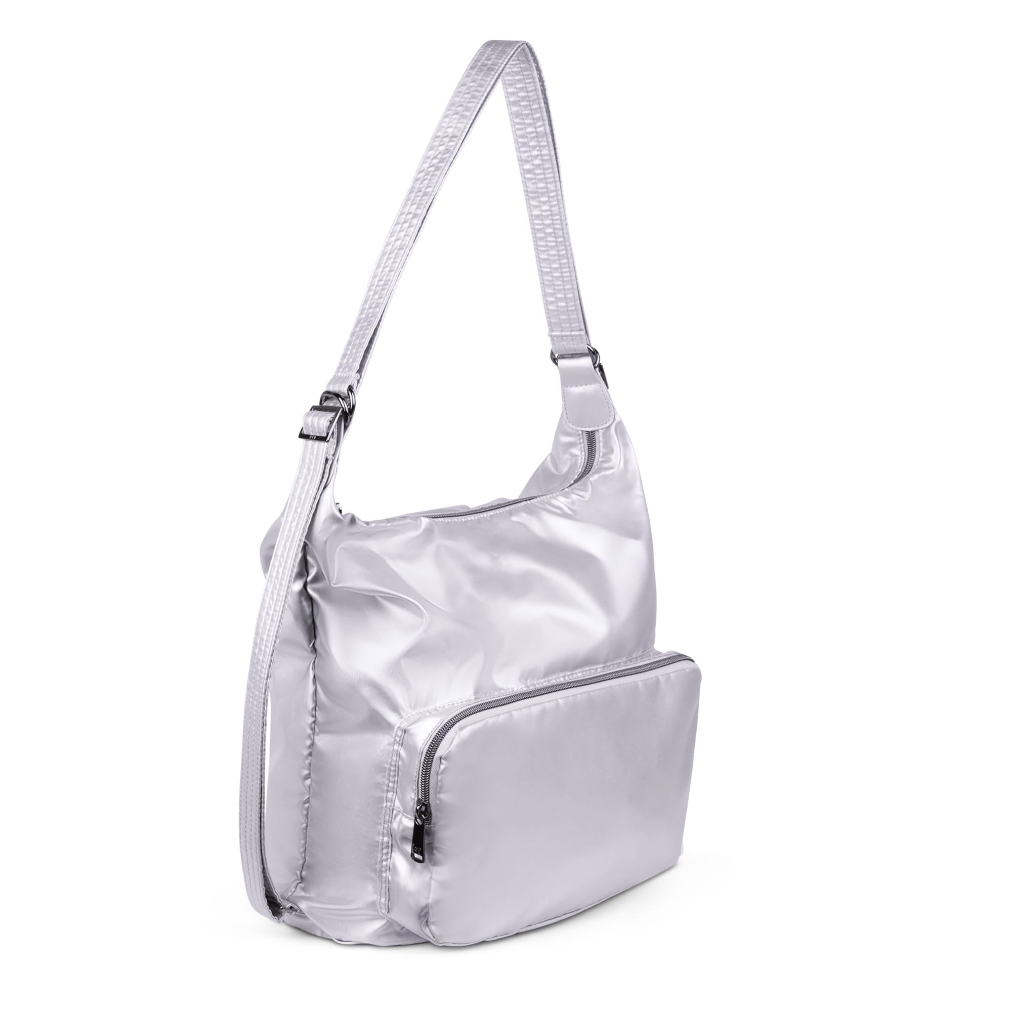 Zipliner Packable Convertible Hobo Bag - METALLIC SILVER - ZiplinerPackable_MetallicSilver_02