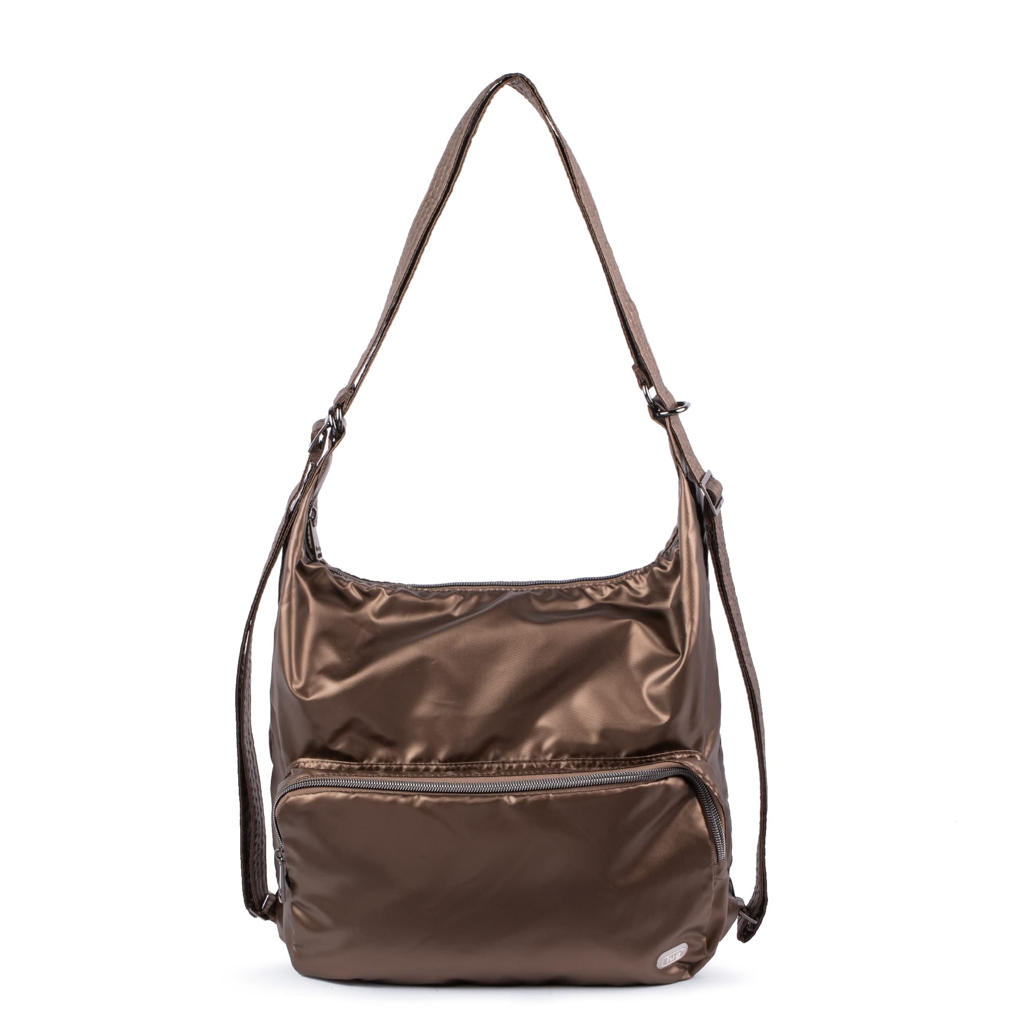 Zipliner Packable Convertible Hobo Bag - METALLIC ESPRESSO - ZiplinerPackable_MetallicWalnut_01