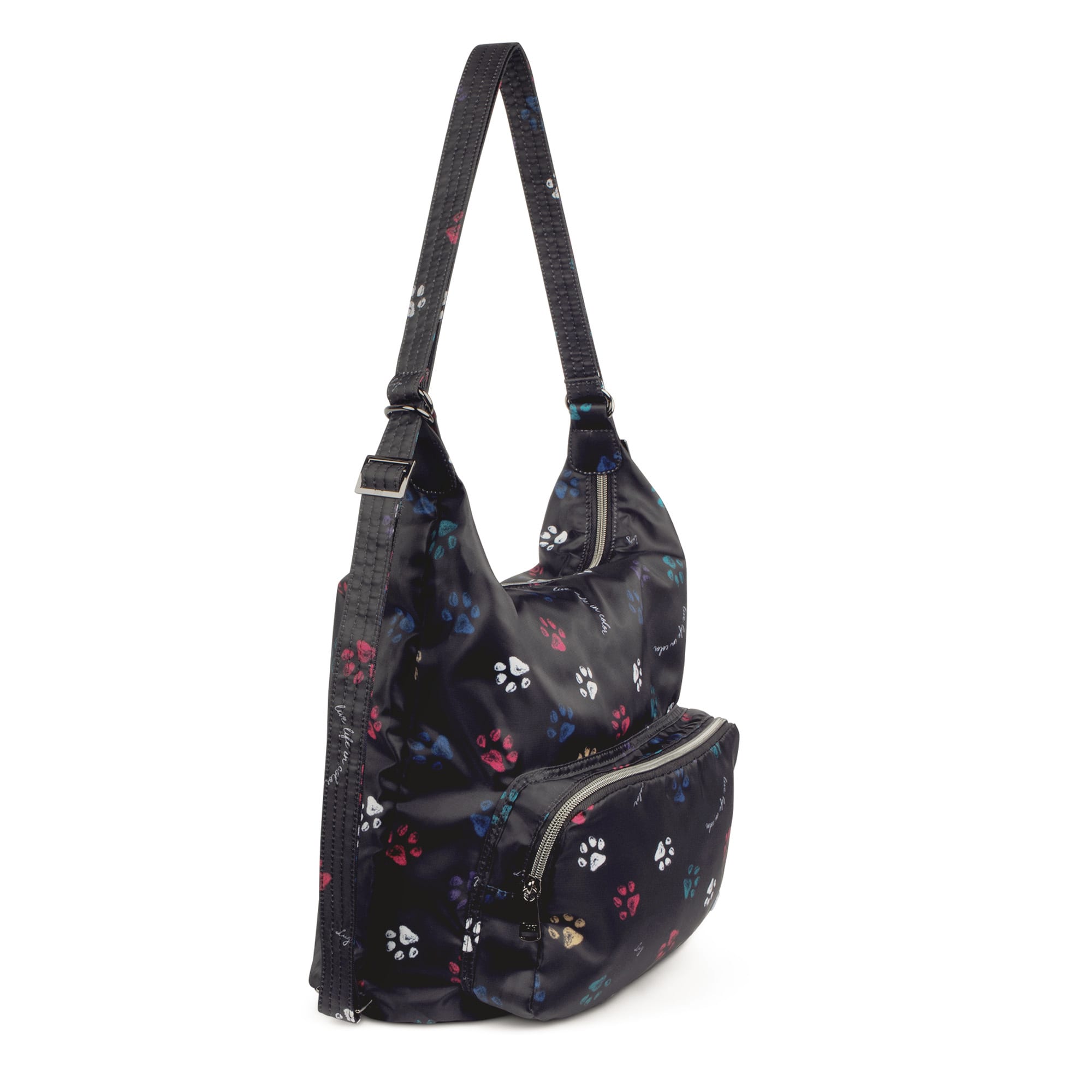 Zipliner Packable Convertible Hobo Bag - PAWS BLACK - ZiplinerPackable_PawsBlack_02