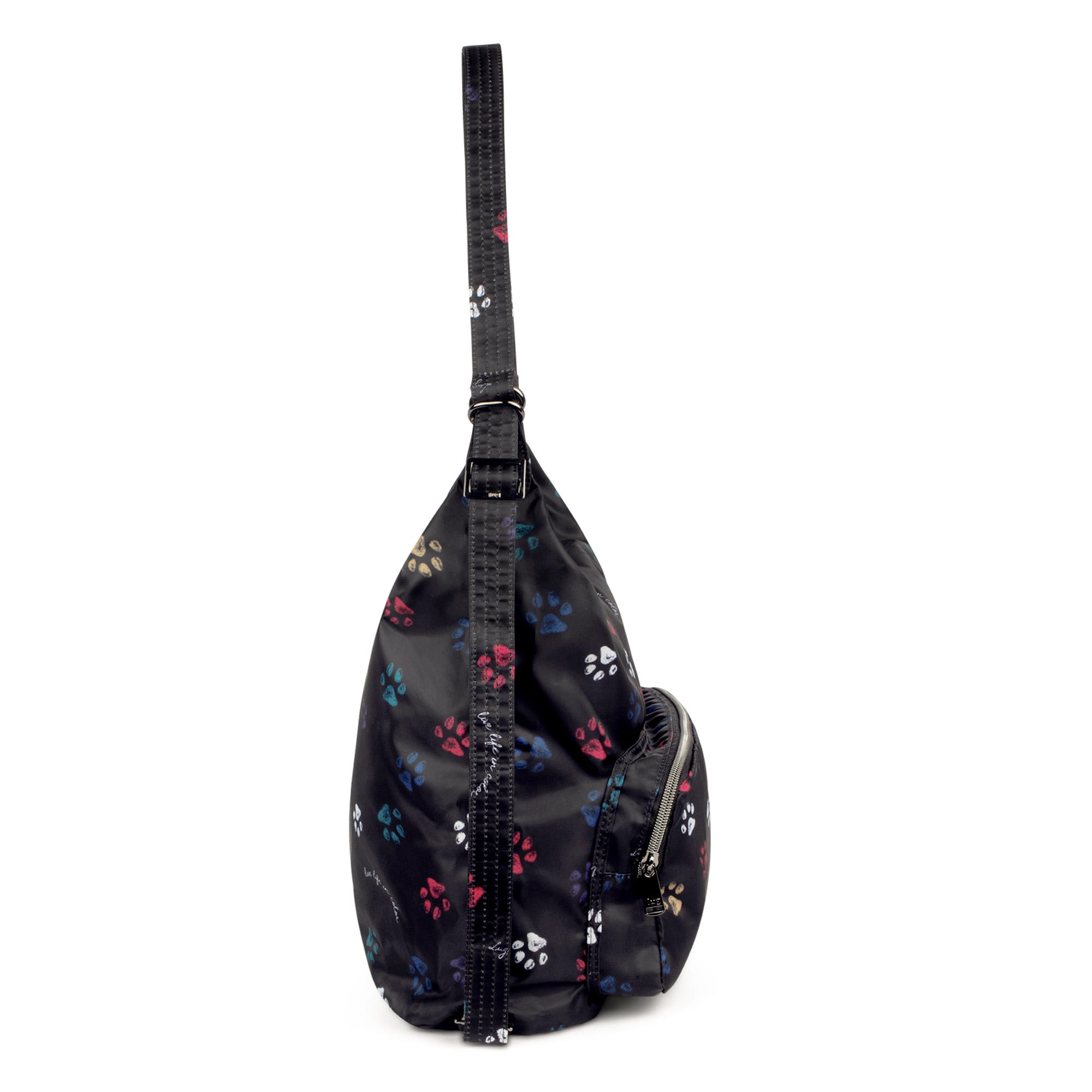 Zipliner Packable Convertible Hobo Bag - PAWS BLACK - ZiplinerPackable_PawsBlack_03