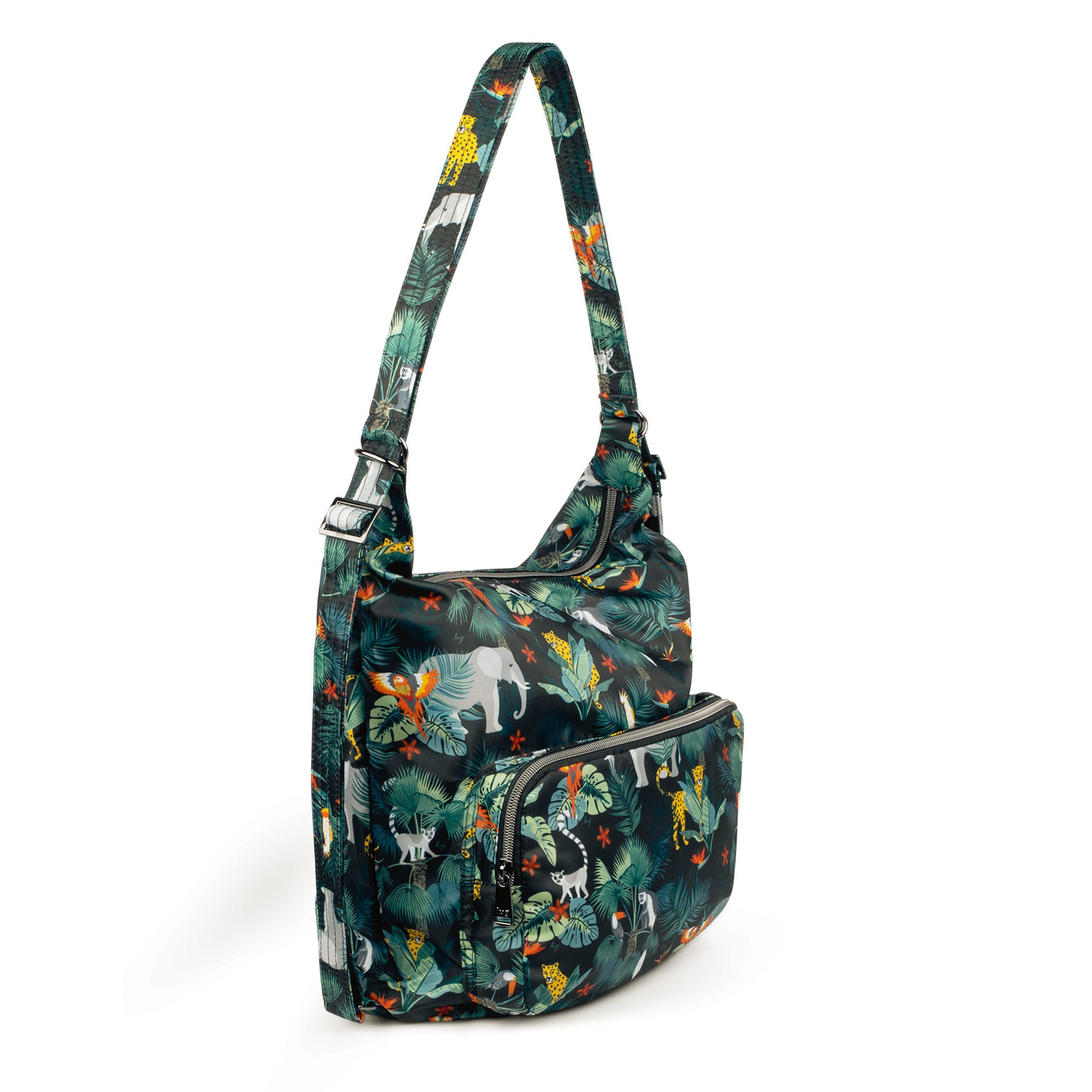 Zipliner Packable Convertible Hobo Bag - WILDLIFE BLACK - ZiplinerPackable_WildlifeBlack_02