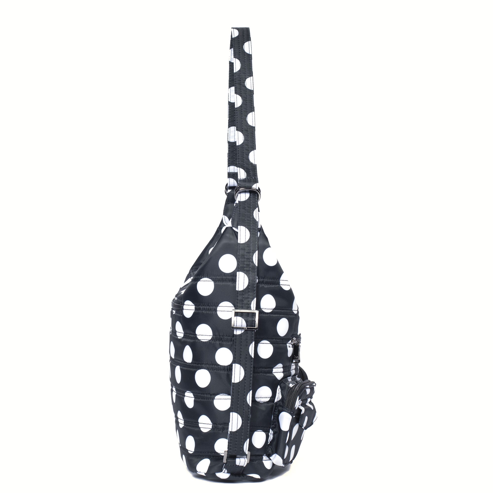 Zipliner Convertible Hobo Bag - BLACK LARGE DOT - Zipliner_BlackLGDot_03