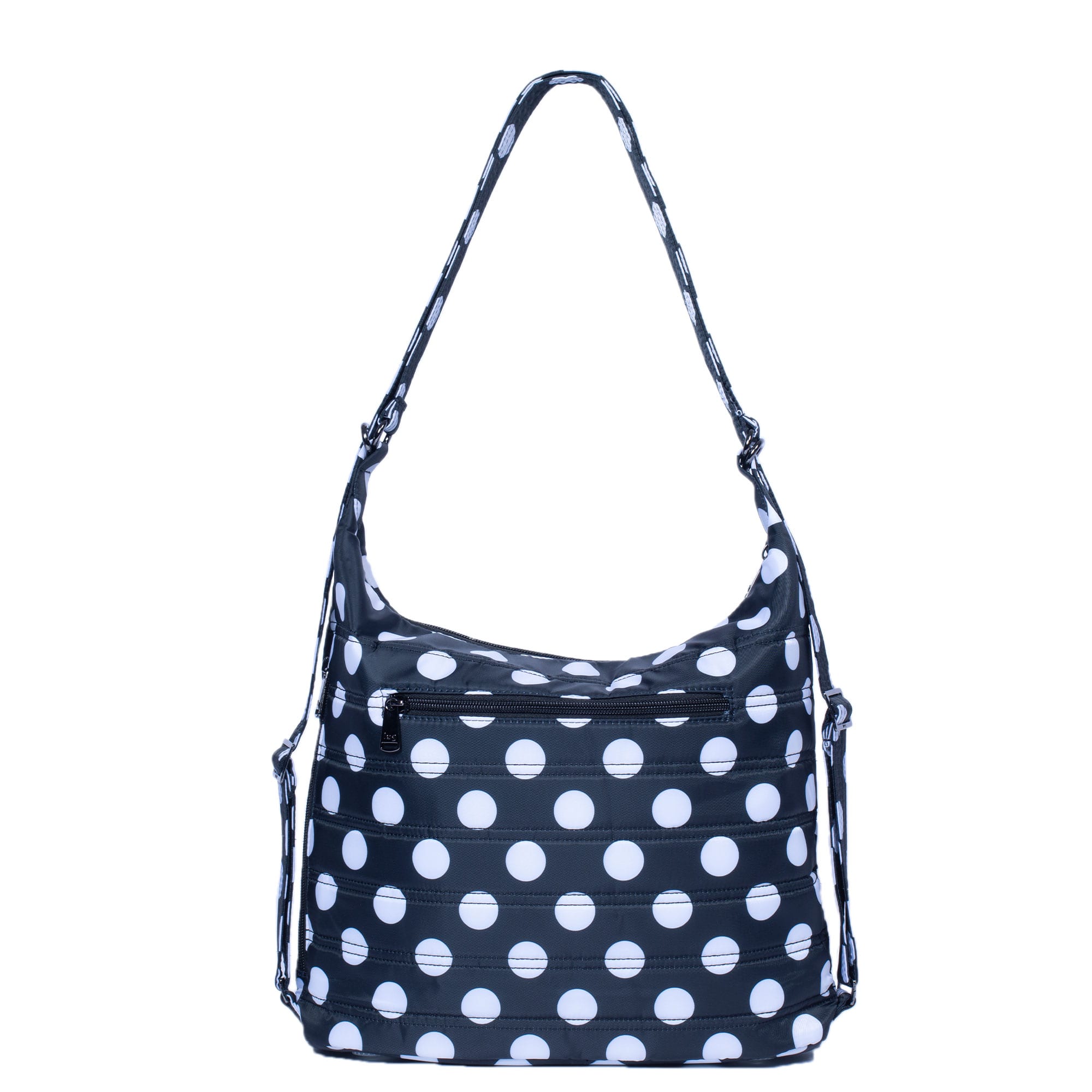 Zipliner Convertible Hobo Bag - BLACK LARGE DOT - Zipliner_BlackLGDot_04