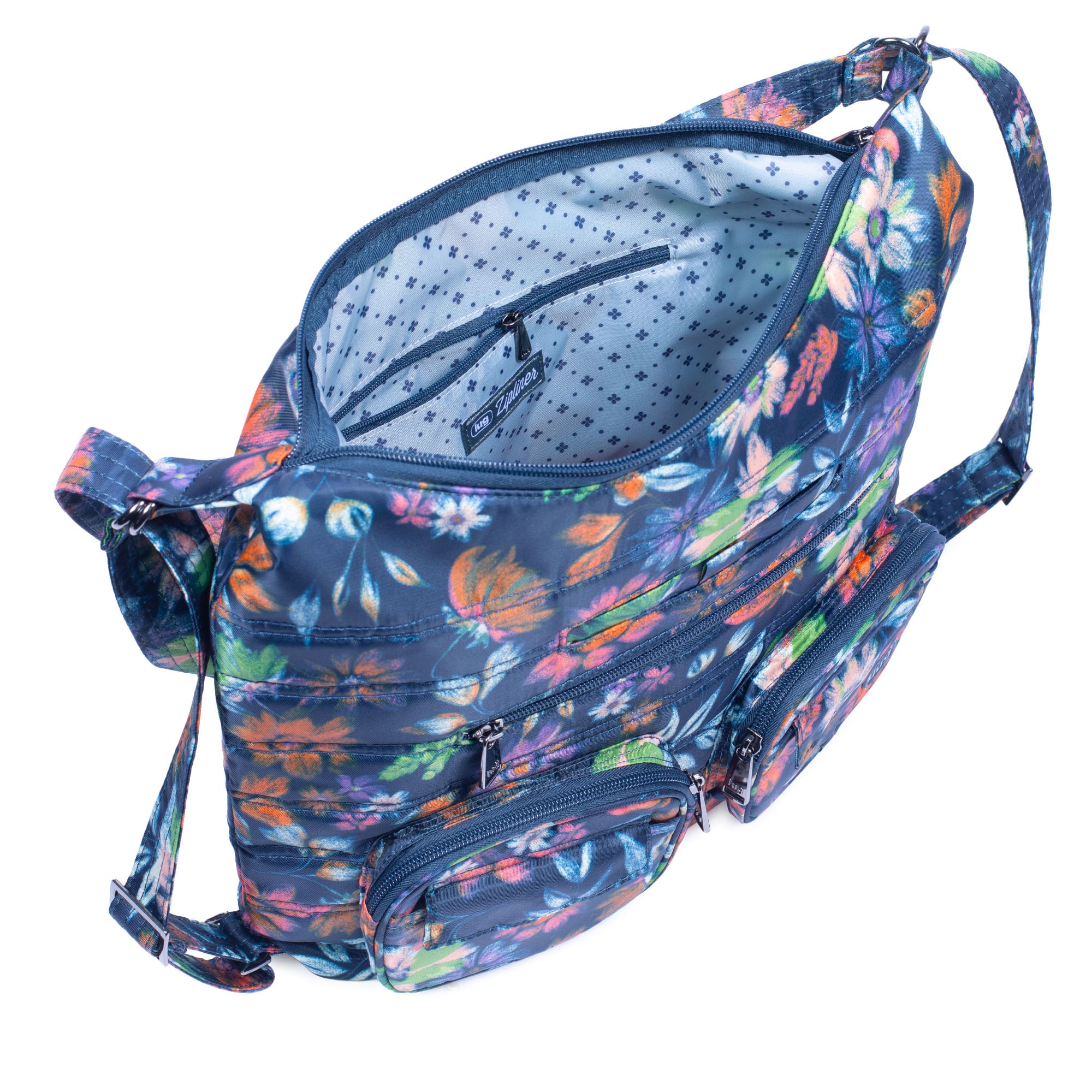 Zipliner Convertible Hobo Bag - BLOOM NAVY - Zipliner_BloomNavy_05