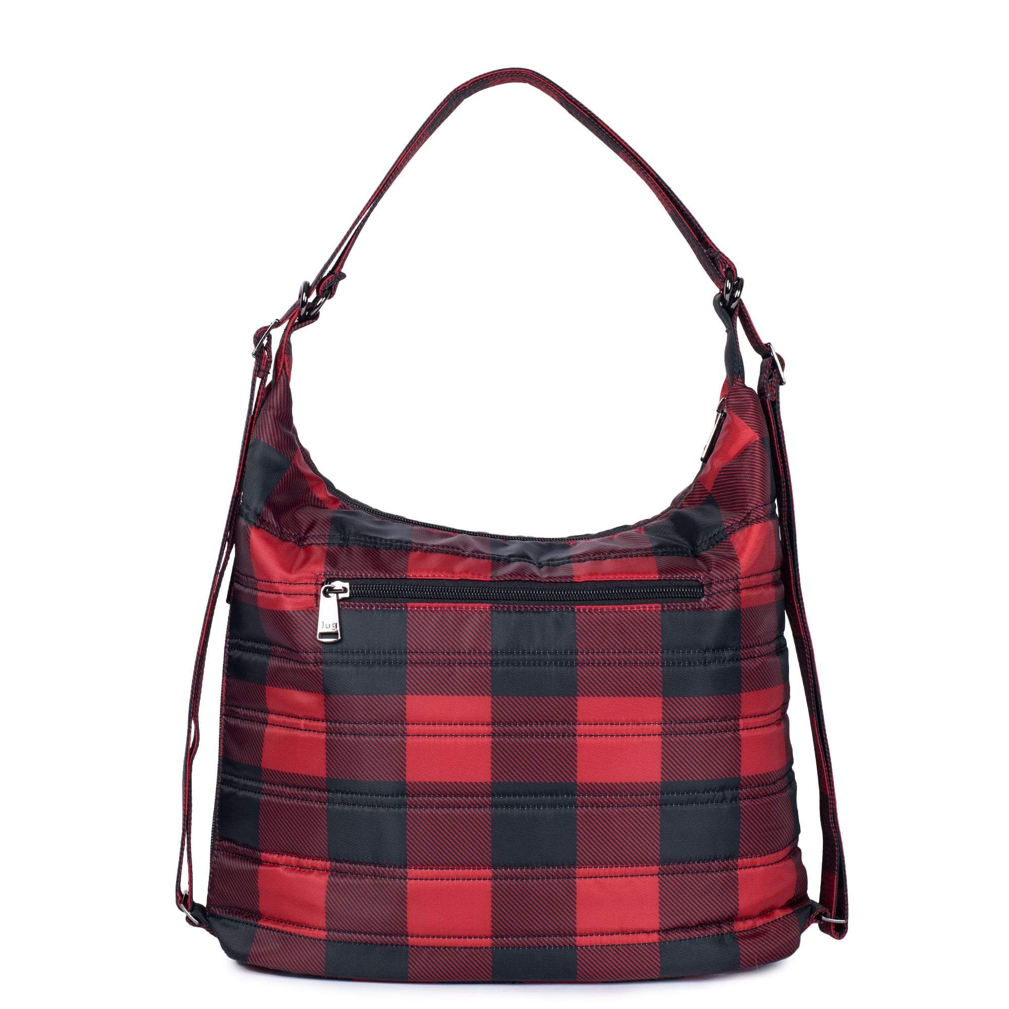Zipliner Convertible Hobo Bag - FLORET PURPLE - Zipliner_BuffaloCheckRed_04