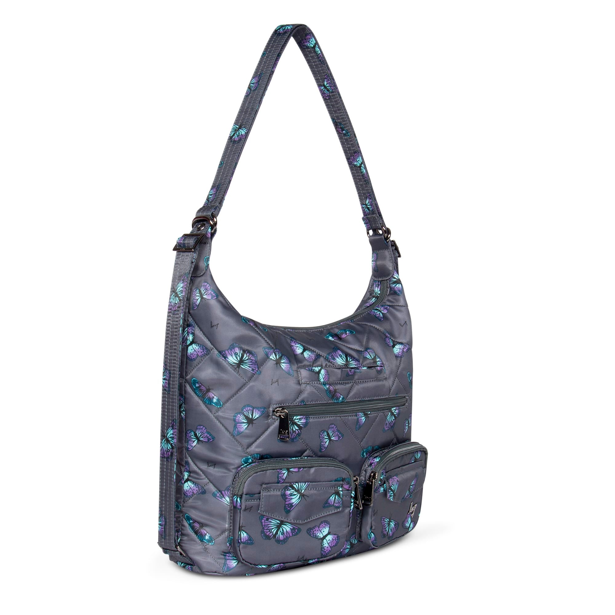 Zipliner 2 Convertible Hobo Bag - BUTTERFLY GREY - Zipliner_Butterfley_Grey_02