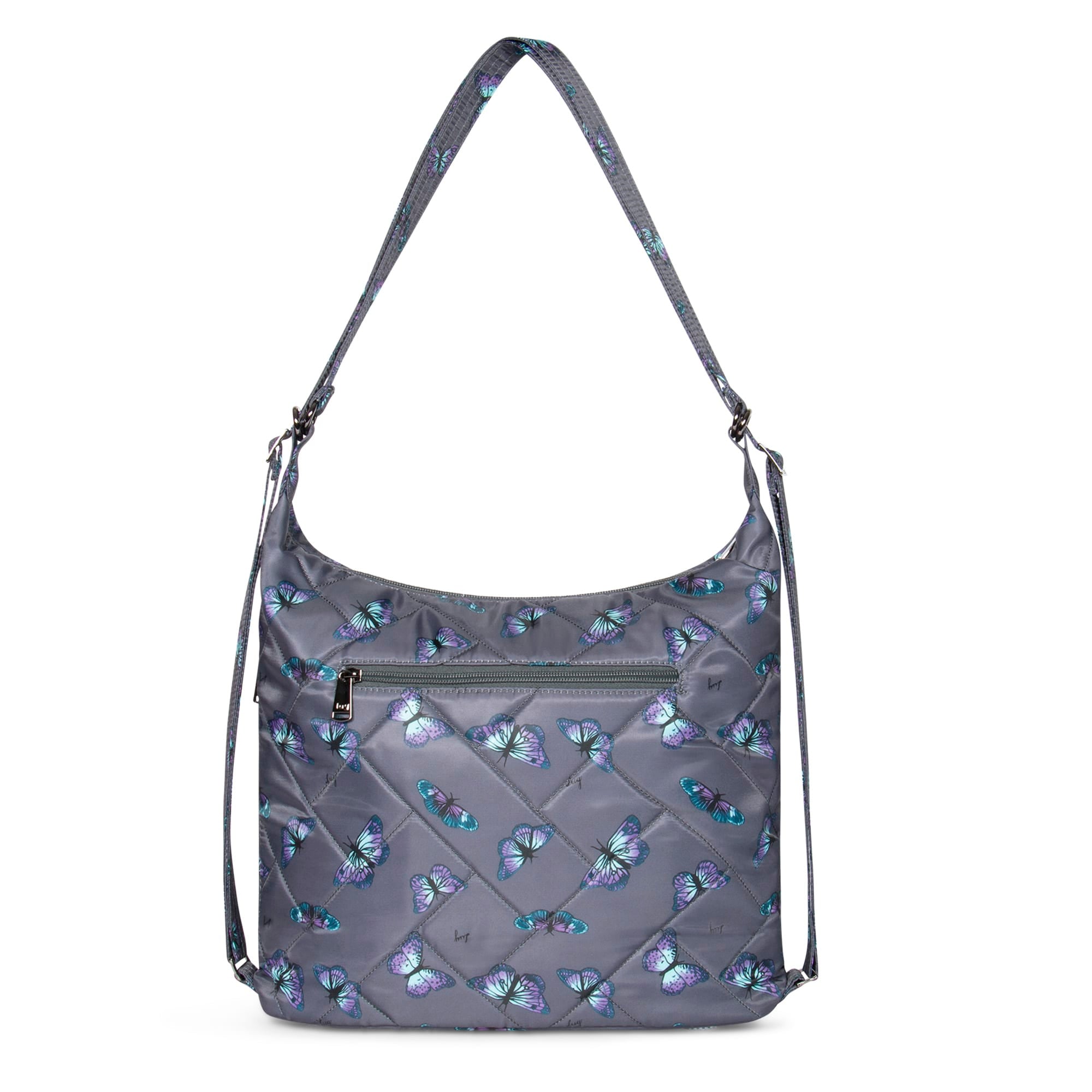 Zipliner 2 Convertible Hobo Bag - BUTTERFLY GREY - Zipliner_Butterfley_Grey_04