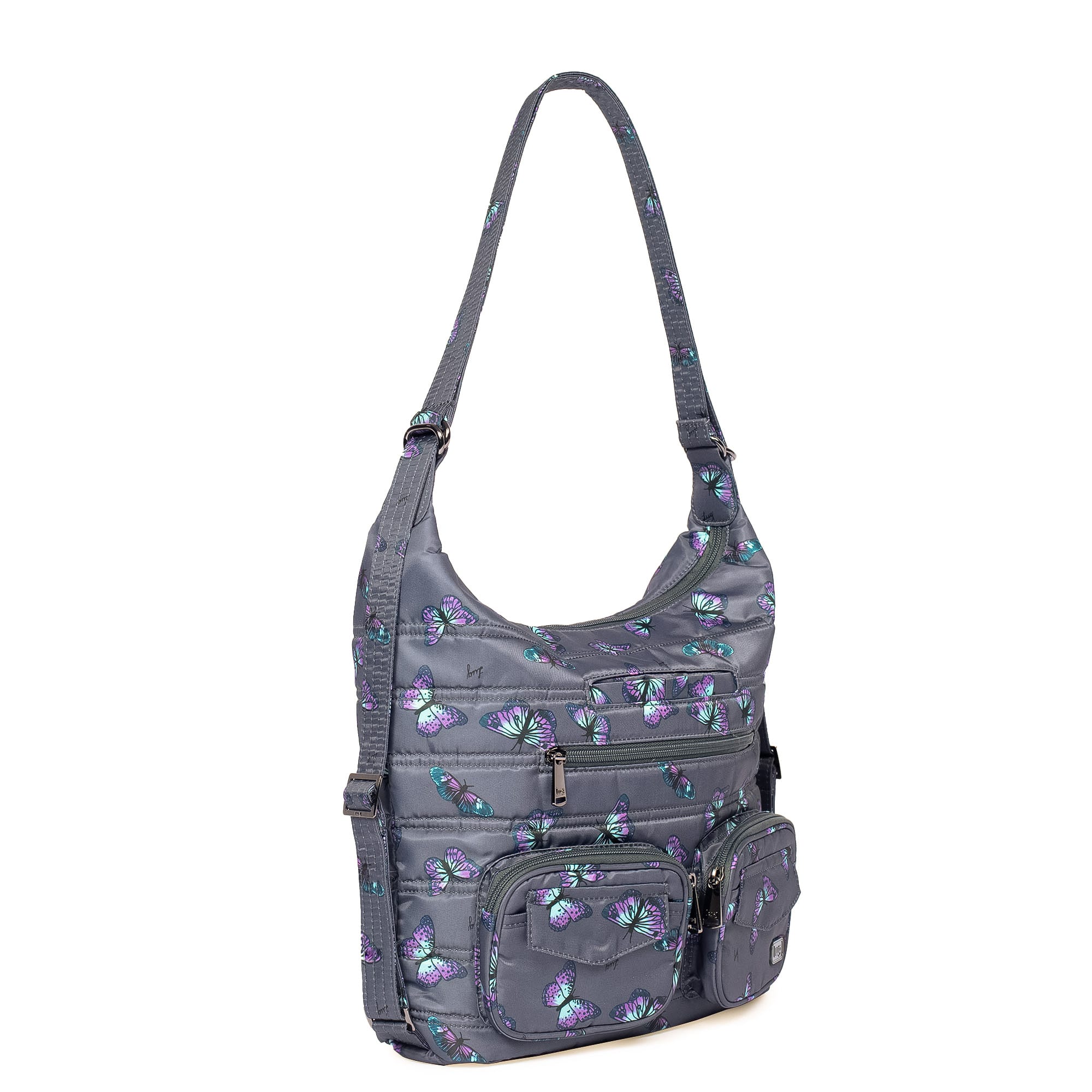 Zipliner Convertible Hobo Bag - BUTTERFLY GREY - Zipliner_ButterflyGrey_02