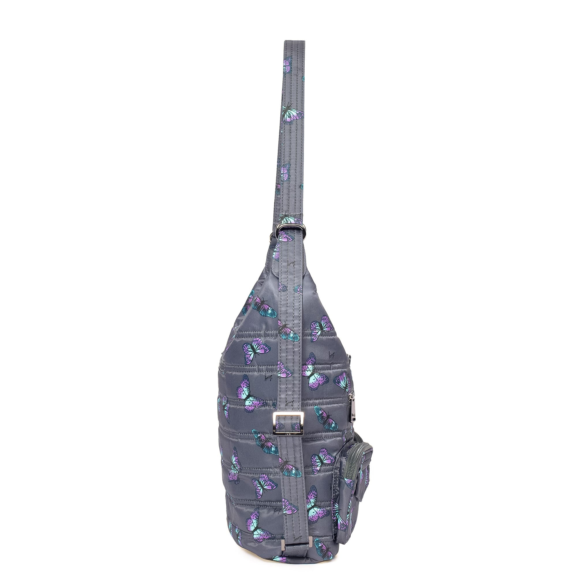 Zipliner Convertible Hobo Bag - BUTTERFLY GREY - Zipliner_ButterflyGrey_03