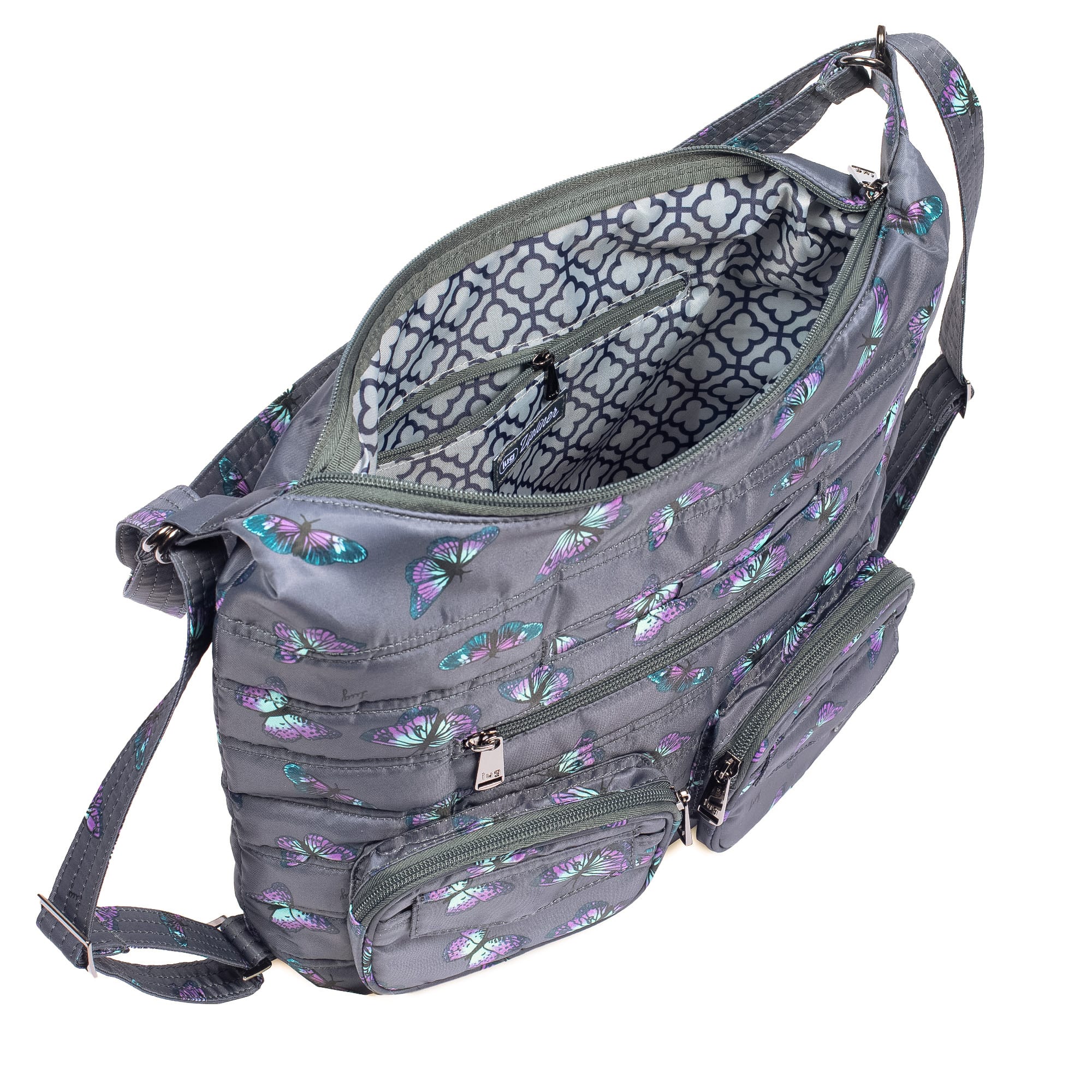 Zipliner Convertible Hobo Bag - BUTTERFLY GREY - Zipliner_ButterflyGrey_05