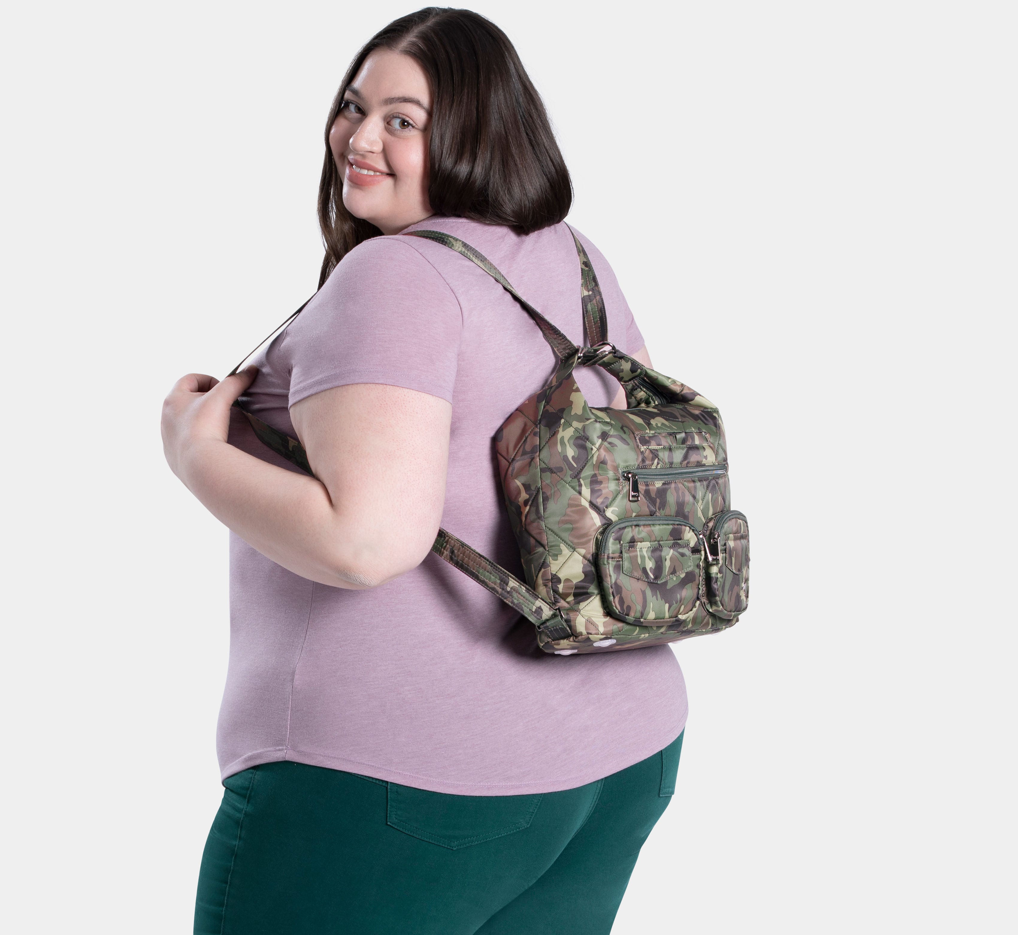 Zipliner 2 Convertible Hobo Bag - CAMO GREEN - Zipliner_CamoGreen_Model_01