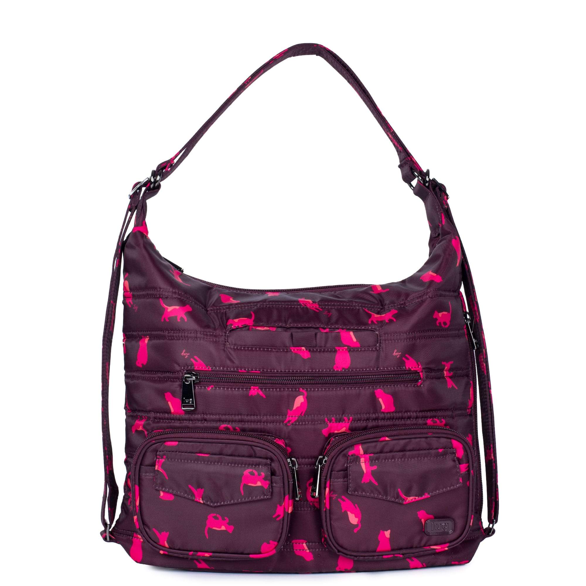 Zipliner Convertible Hobo Bag - BLOOM BLACK - Zipliner_CatsOrchid_01