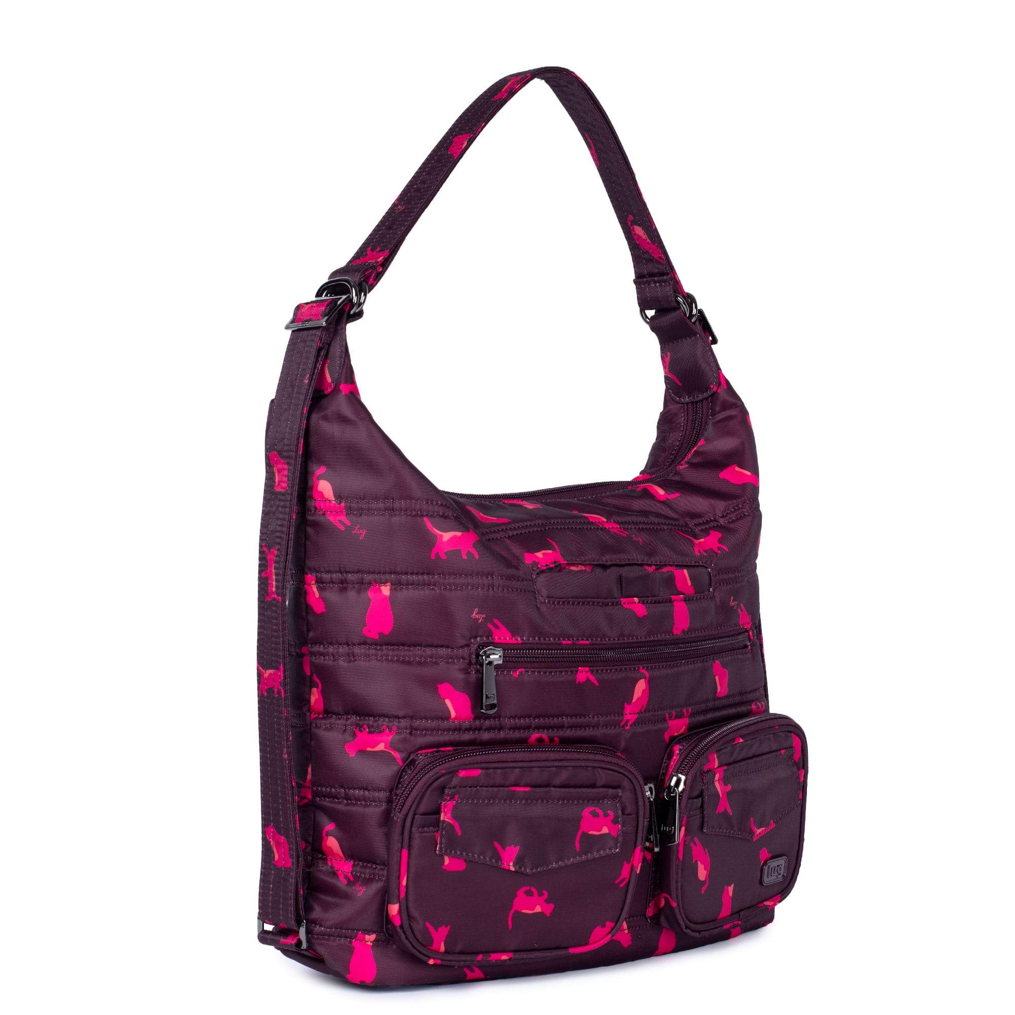 Zipliner Convertible Hobo Bag - BLOOM BLACK - Zipliner_CatsOrchid_02