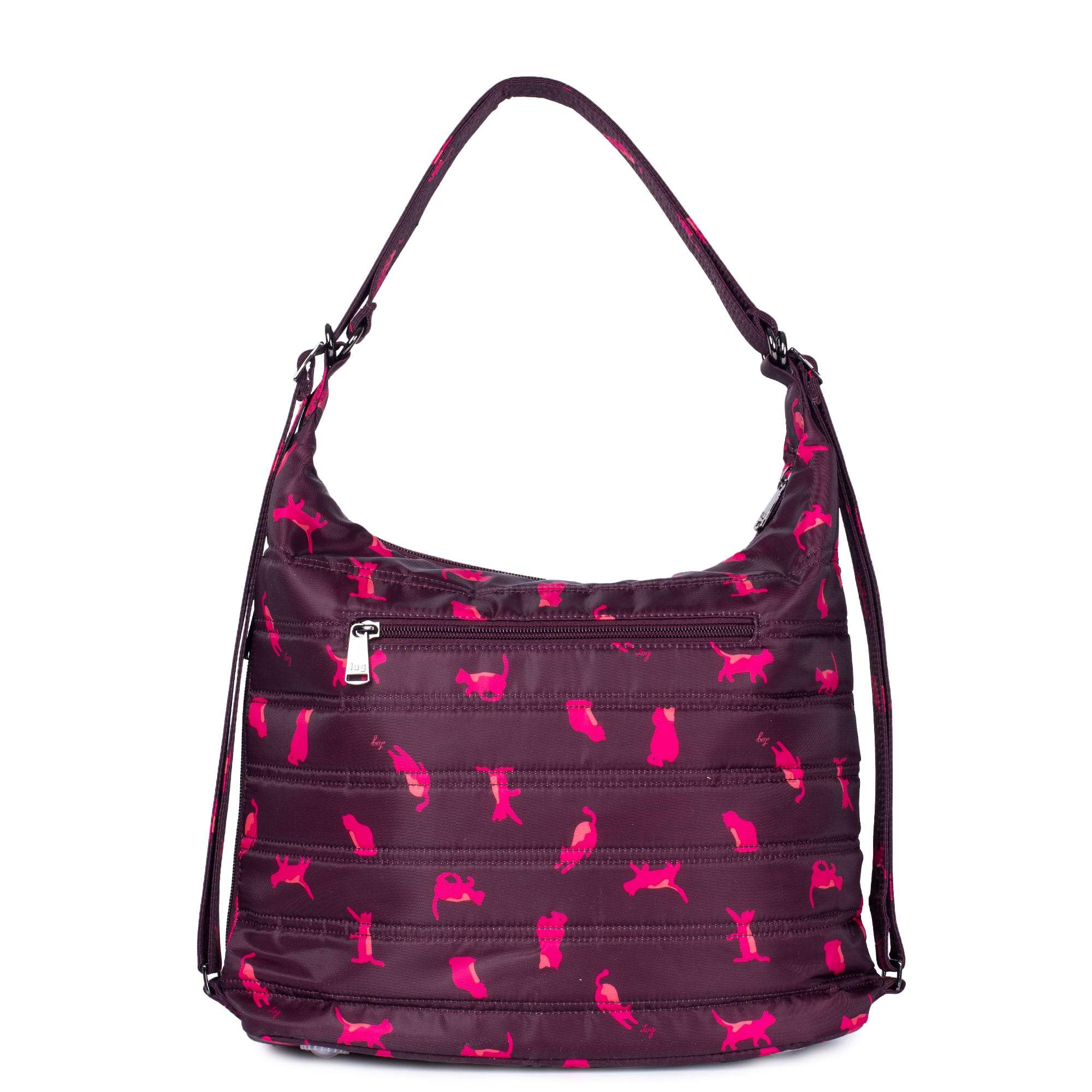 Zipliner Convertible Hobo Bag - BLOOM BLACK - Zipliner_CatsOrchid_04