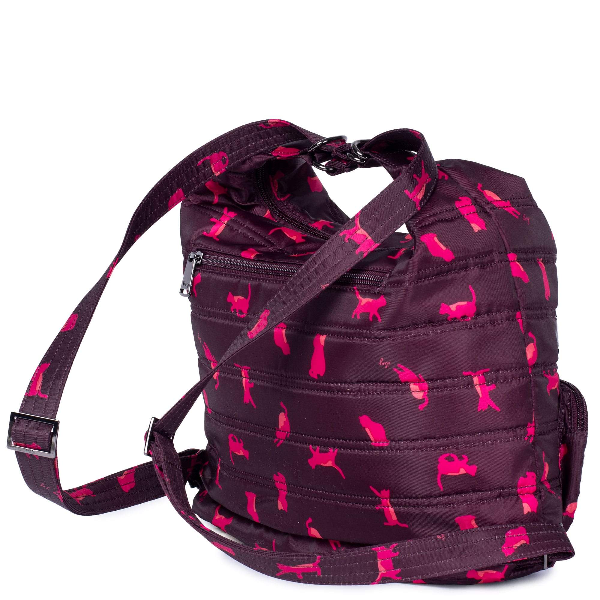 Zipliner Convertible Hobo Bag - BLOOM BLACK - Zipliner_CatsOrchid_04a