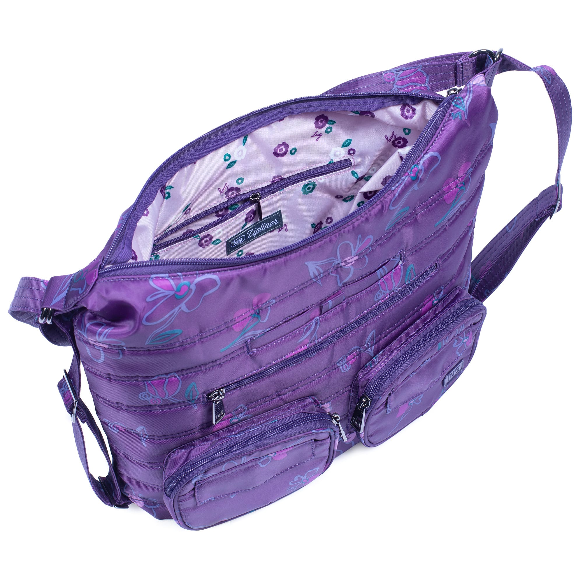 Zipliner Convertible Hobo Bag - FLORET PURPLE - Zipliner_FloretPurple_05