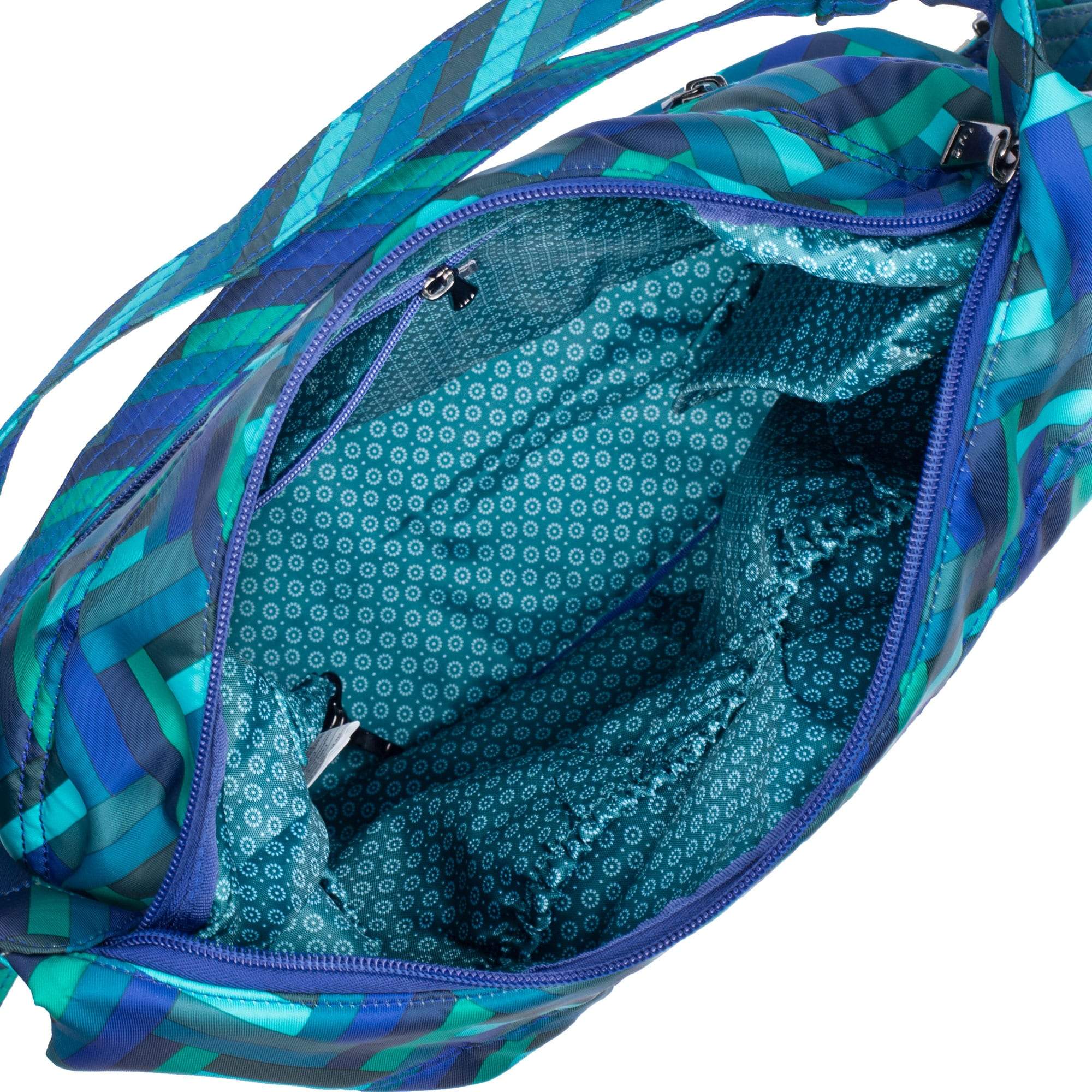 Zipliner Convertible Hobo Bag - HERRINGBONE AQUA - Zipliner_HerringboneAqua_05